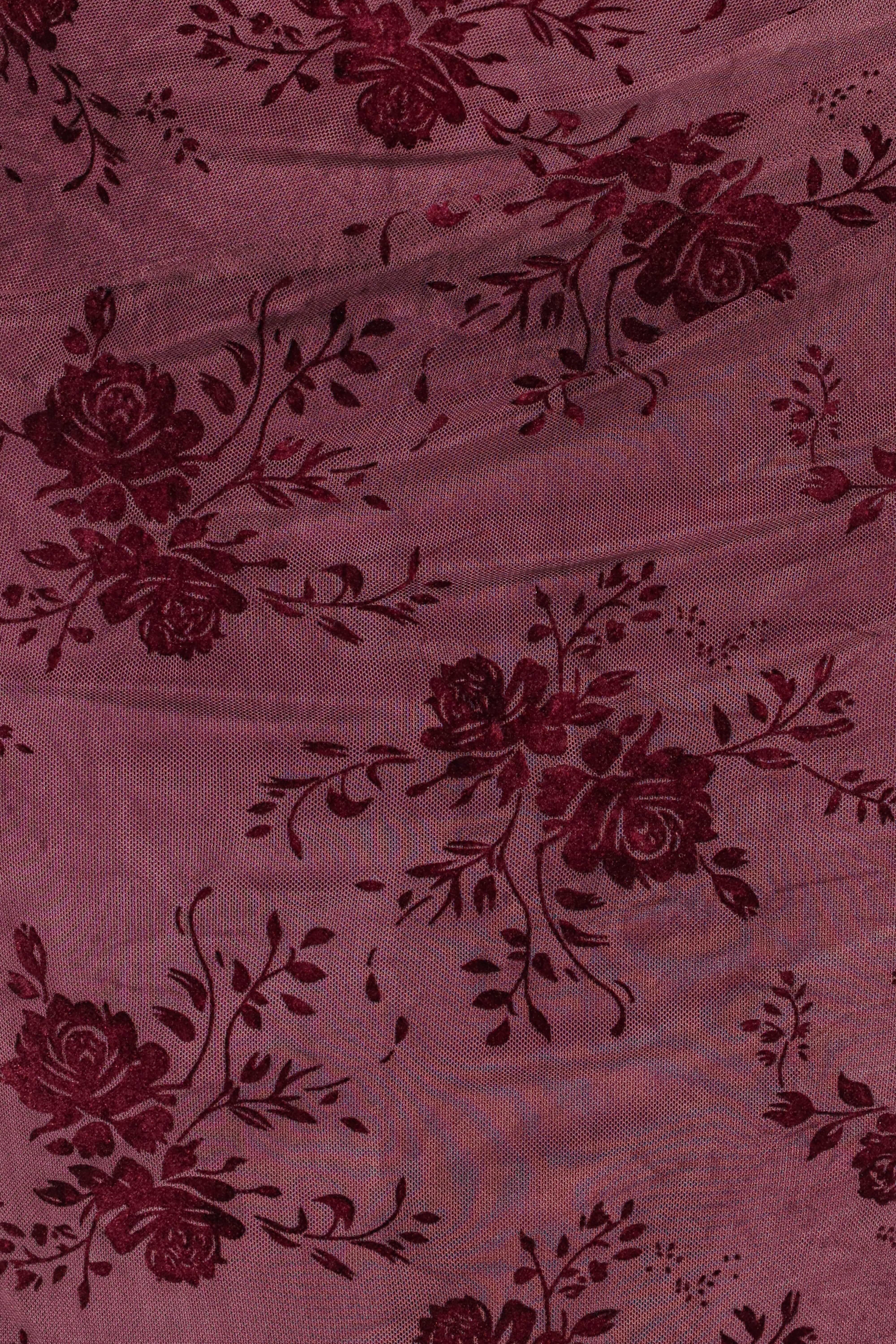 Devona Gathered Maxi Skirt - Plum Burnout - Image 6