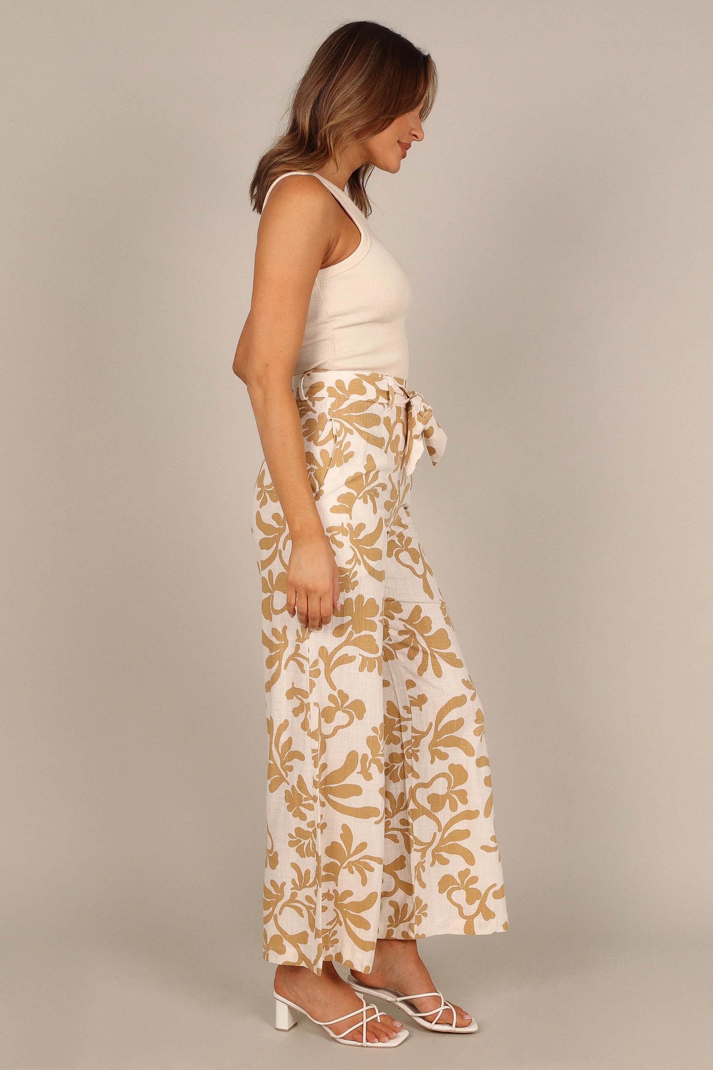 Digby High Waisted Pants - Tan Print - Image 7