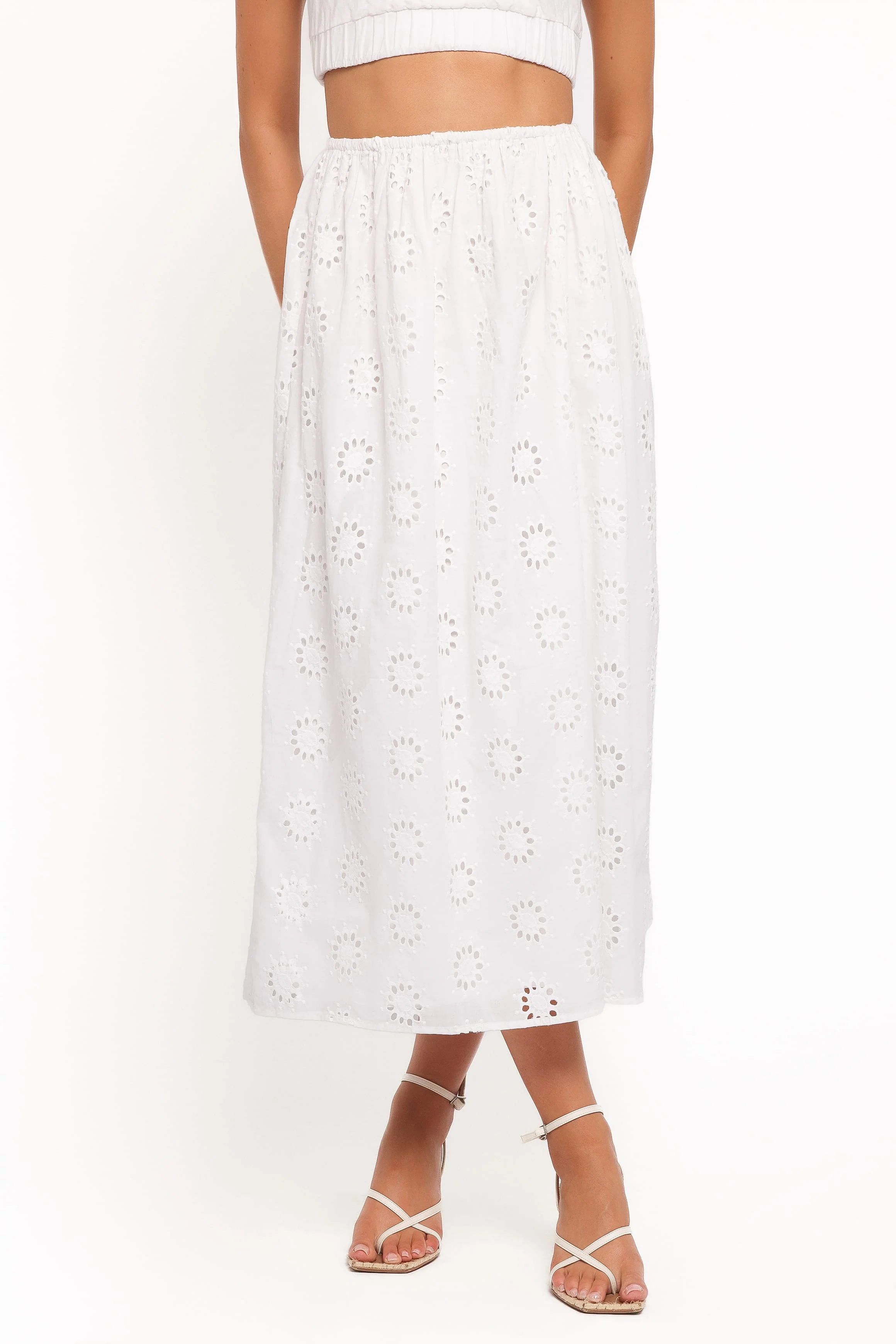 Dillon Midi Skirt - White