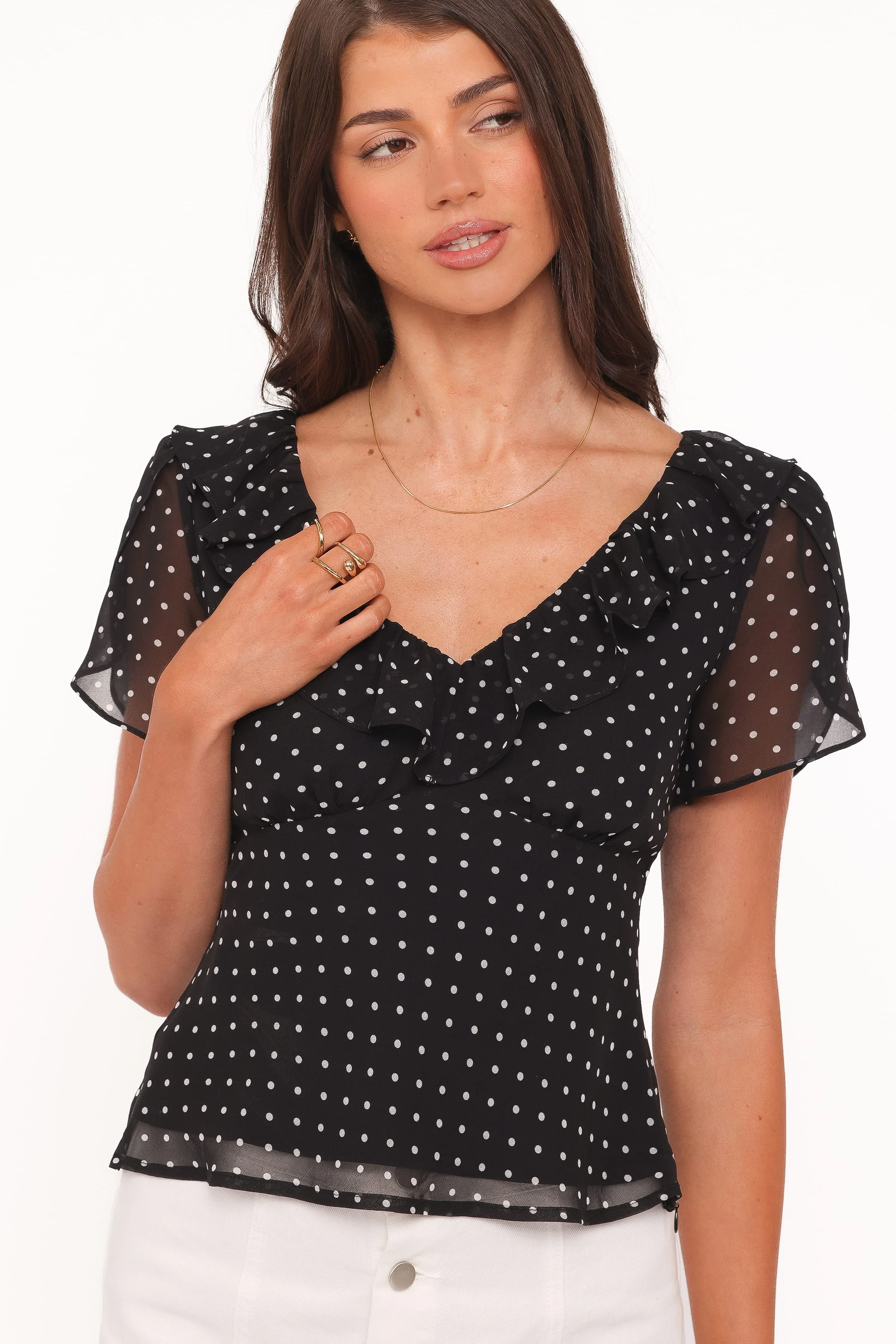 Dorado Top - Black/White Polkadot - Image 3