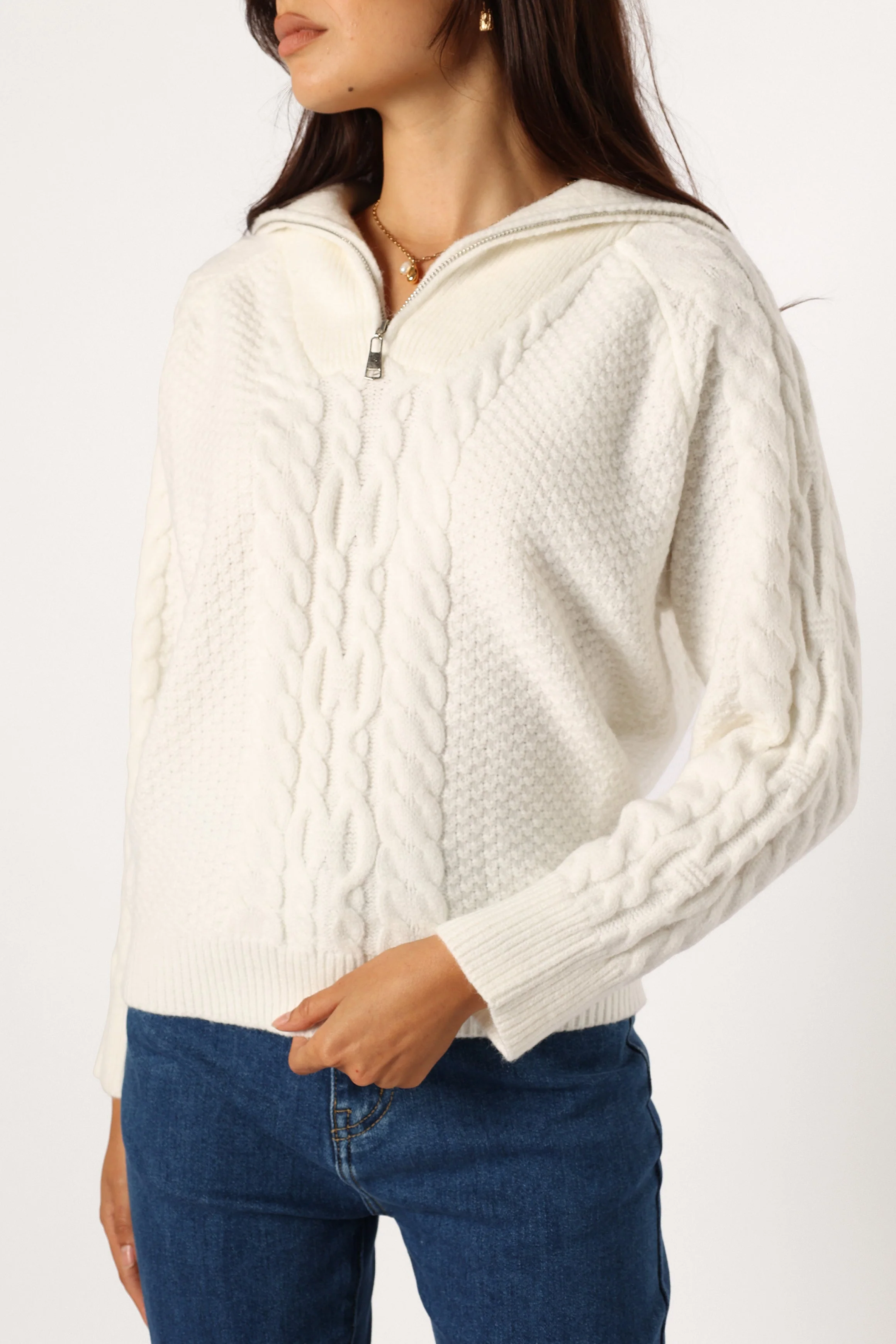 Ebony Knit Sweater - White - Image 6