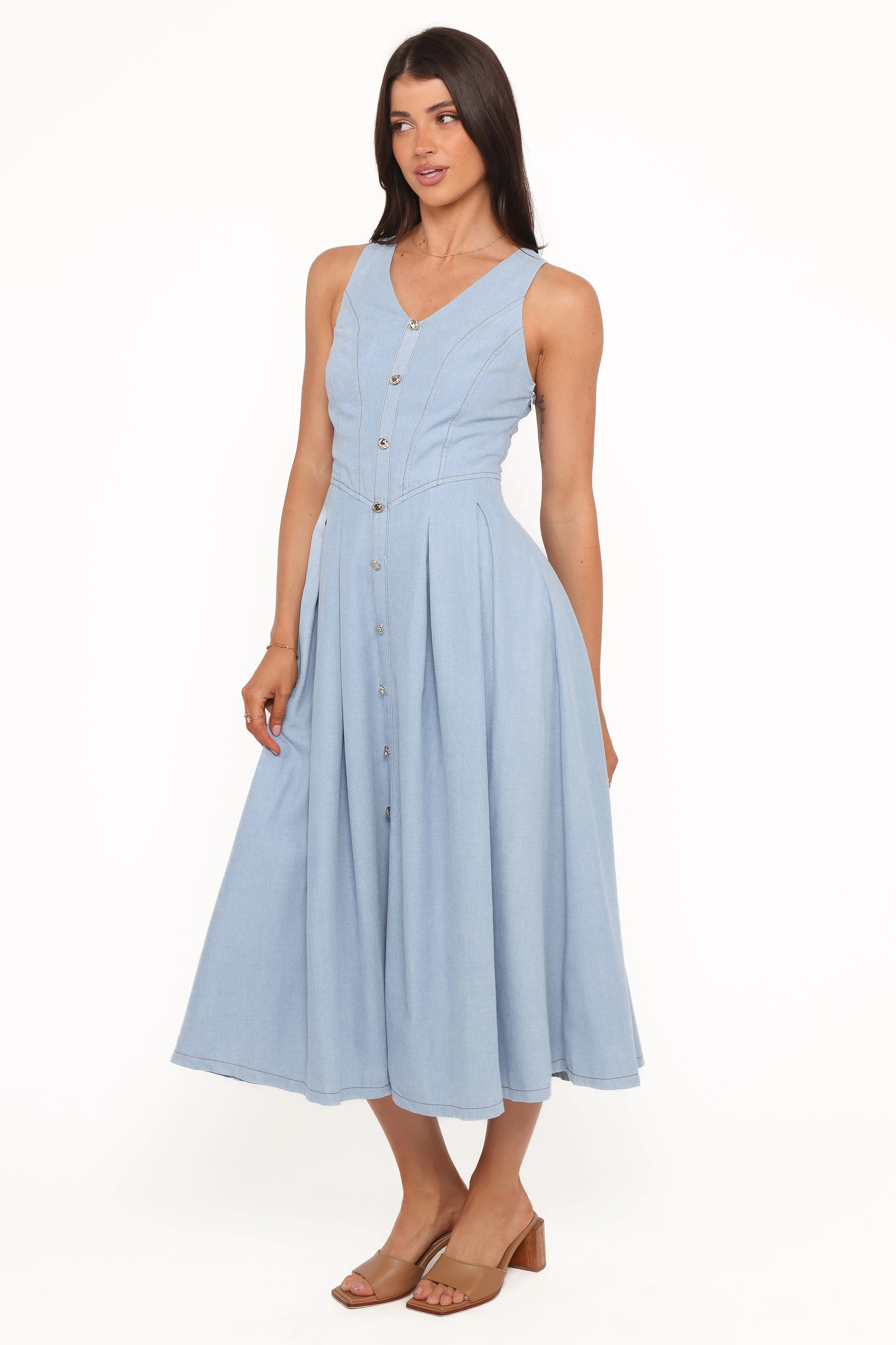 Ecoya Midi Dress - Blue - Image 3