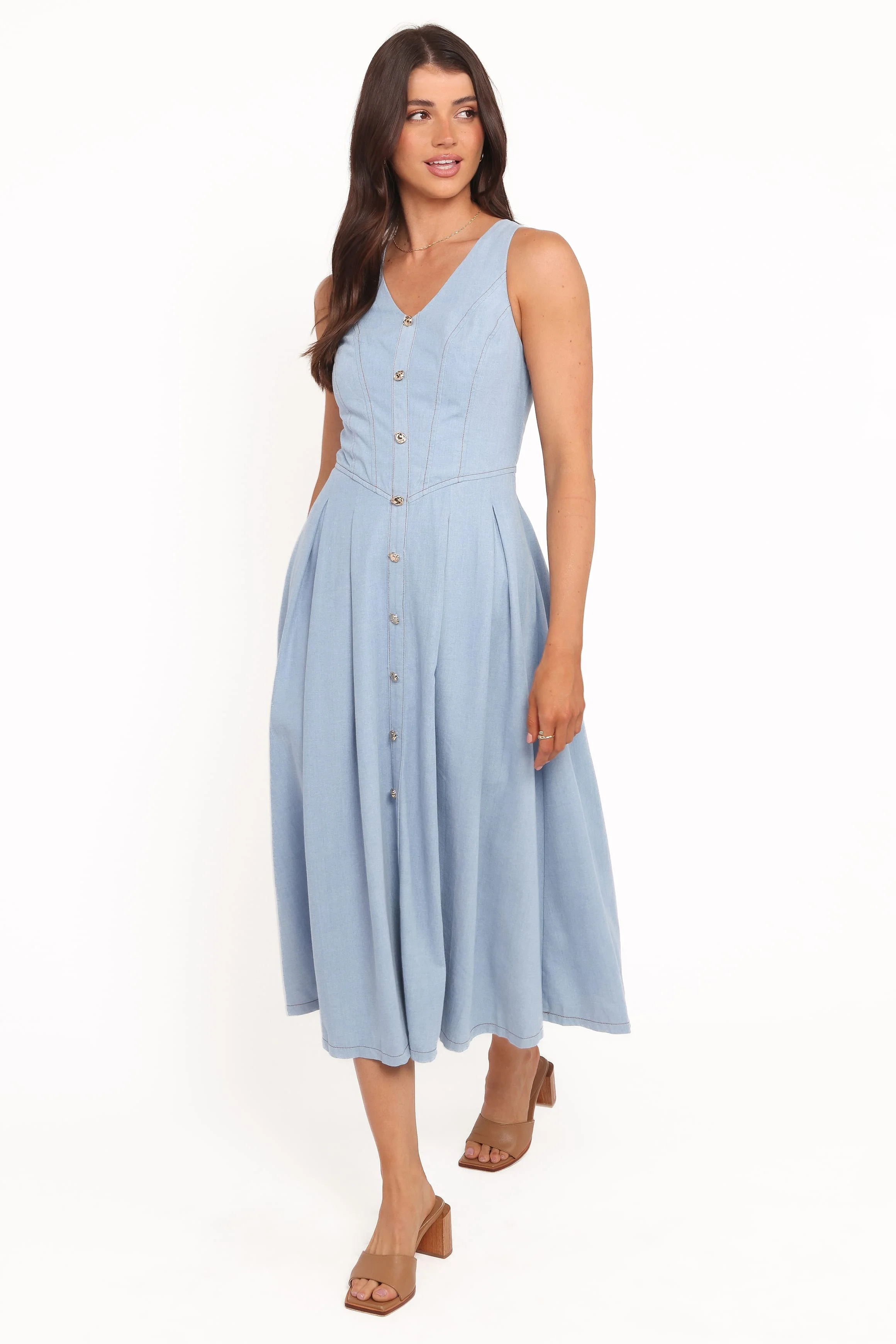 Ecoya Midi Dress - Blue - Image 5