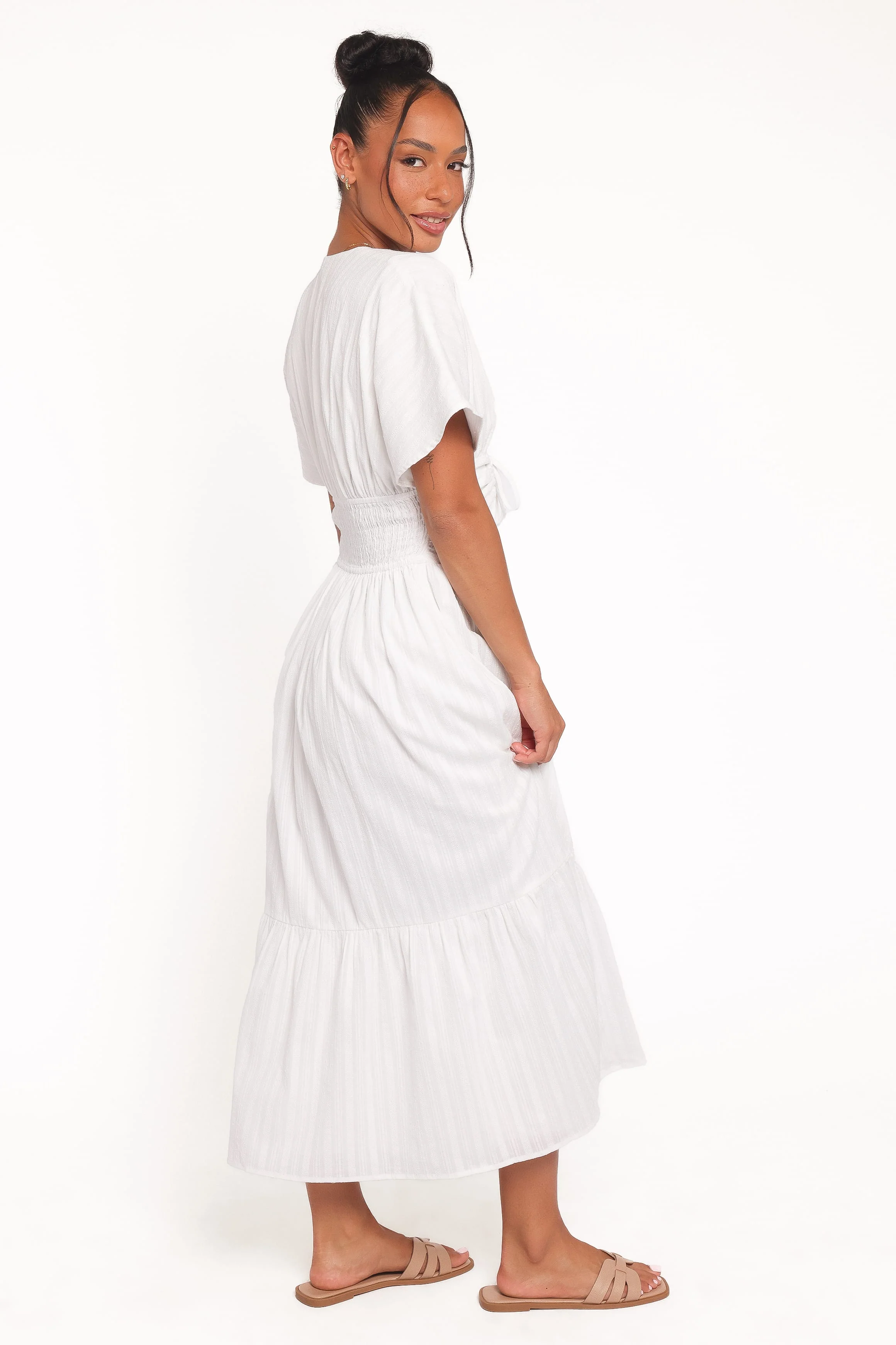 Edel Short Sleeve Maxi Dress - White - Image 4