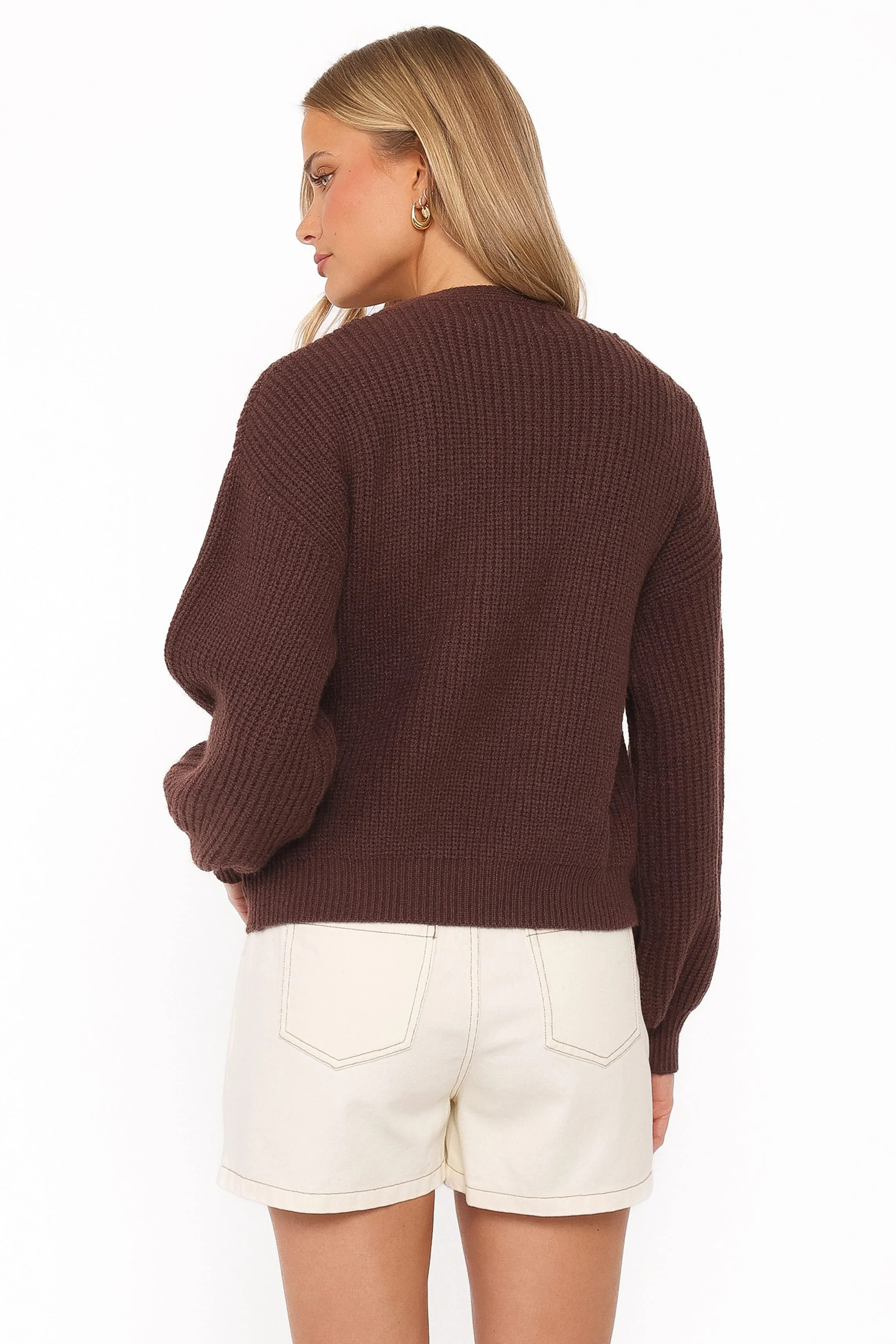 Edwards Wrap Cardigan - Chocolate - Image 4