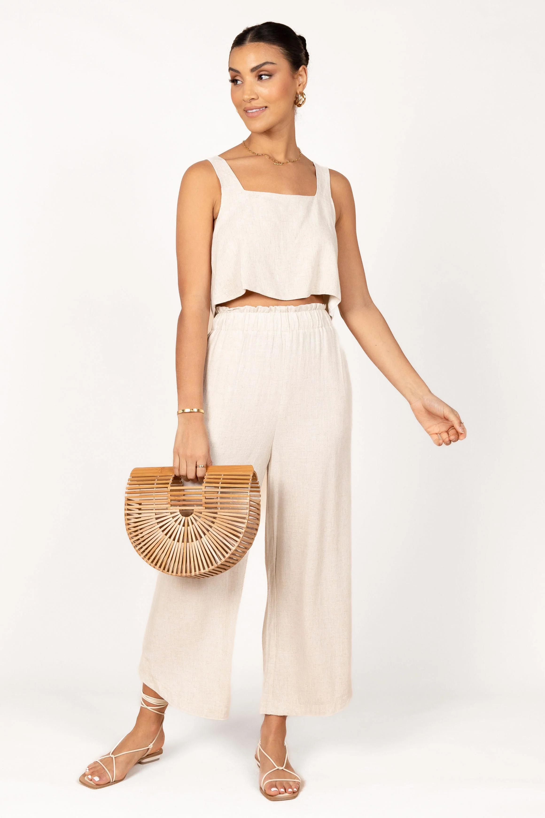 Eleanor Cropped Top - Beige - Image 3