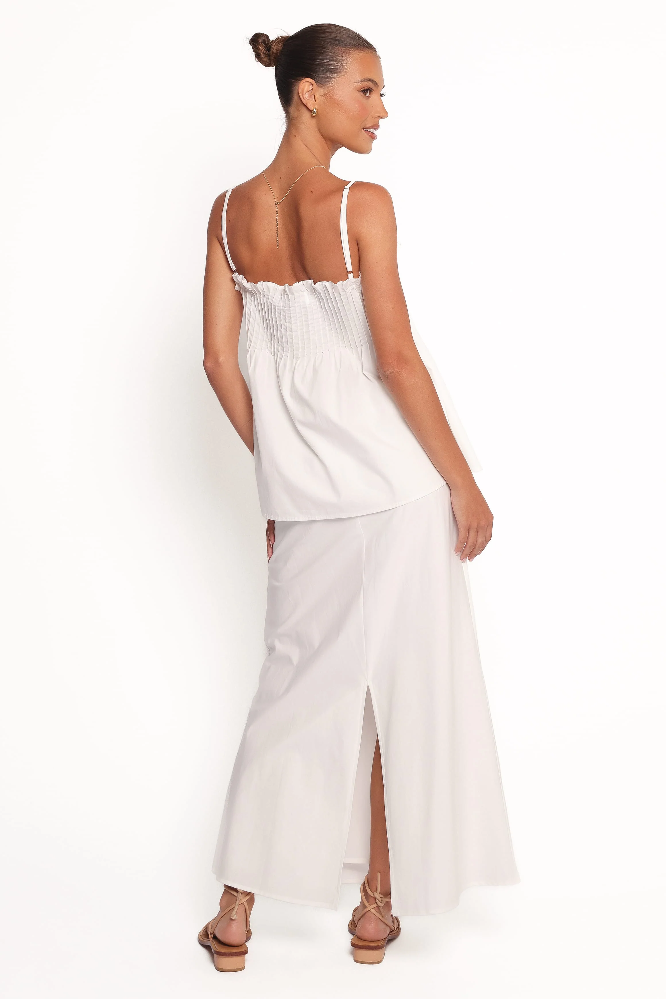 Elena Cotton Maxi Skirt - White - Image 4