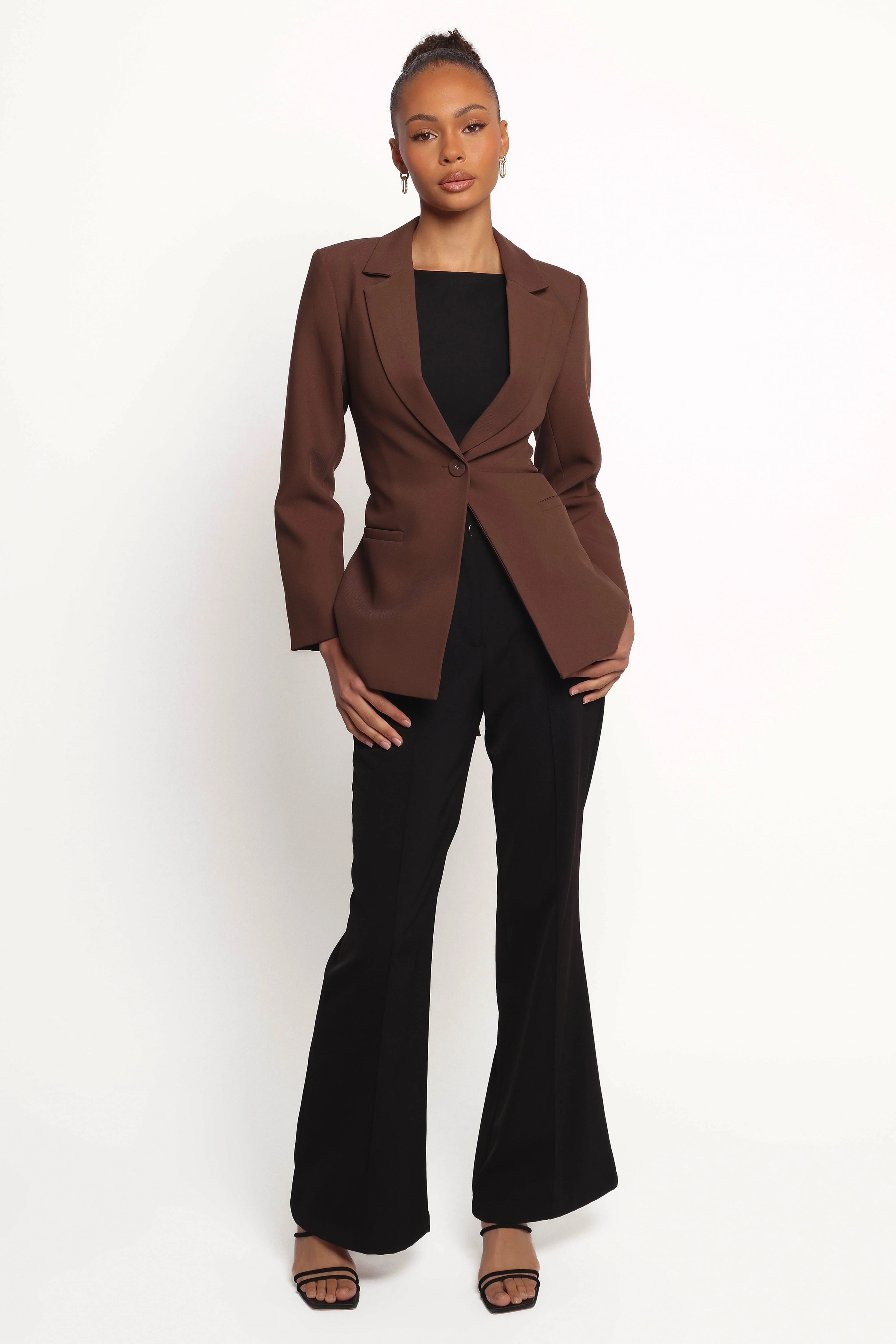 Eliana Waist Tie Blazer - Espresso - Image 4