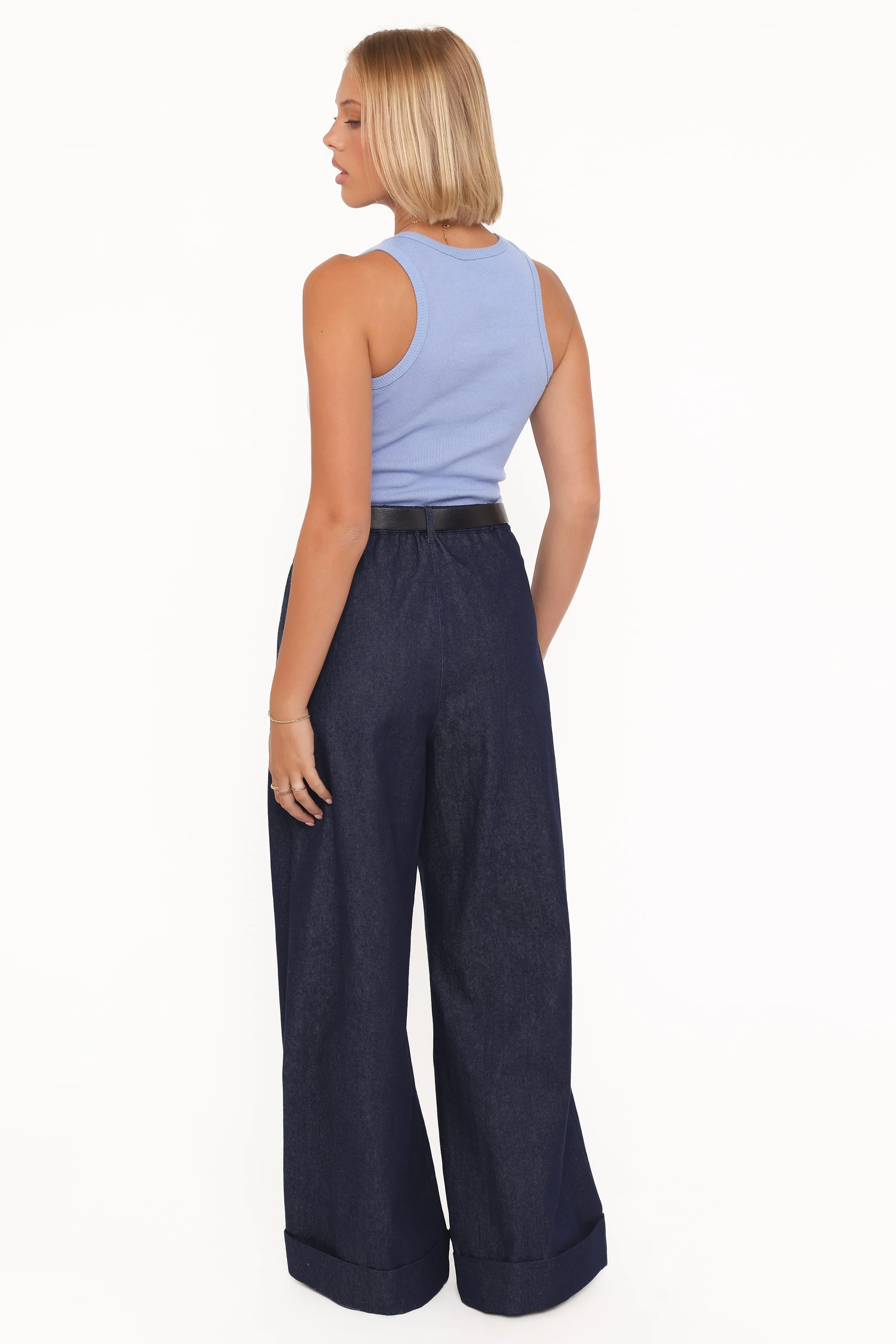 Elinor Cuffed Denim Pant - Dark Wash - Image 5