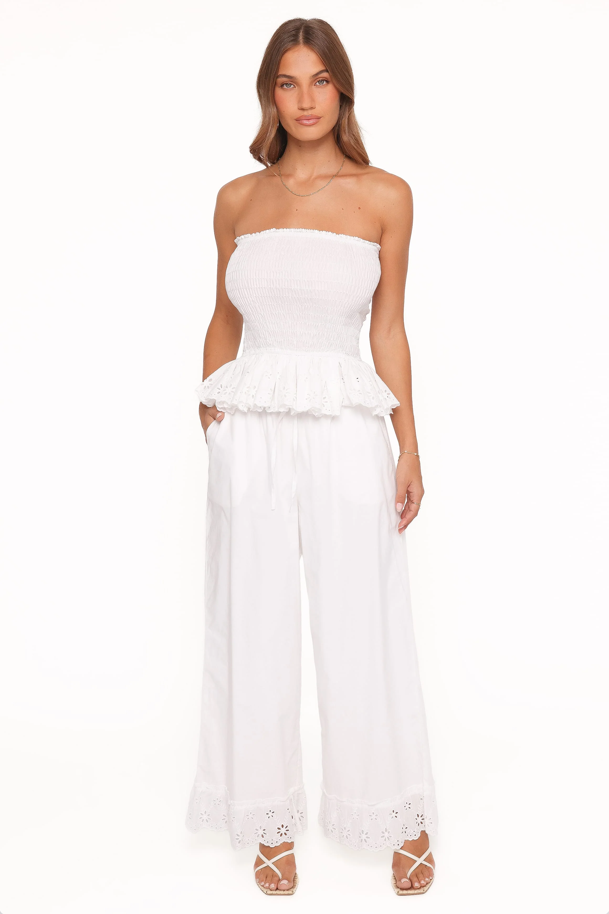 Eliska Frill Hem Pant - White - Image 2