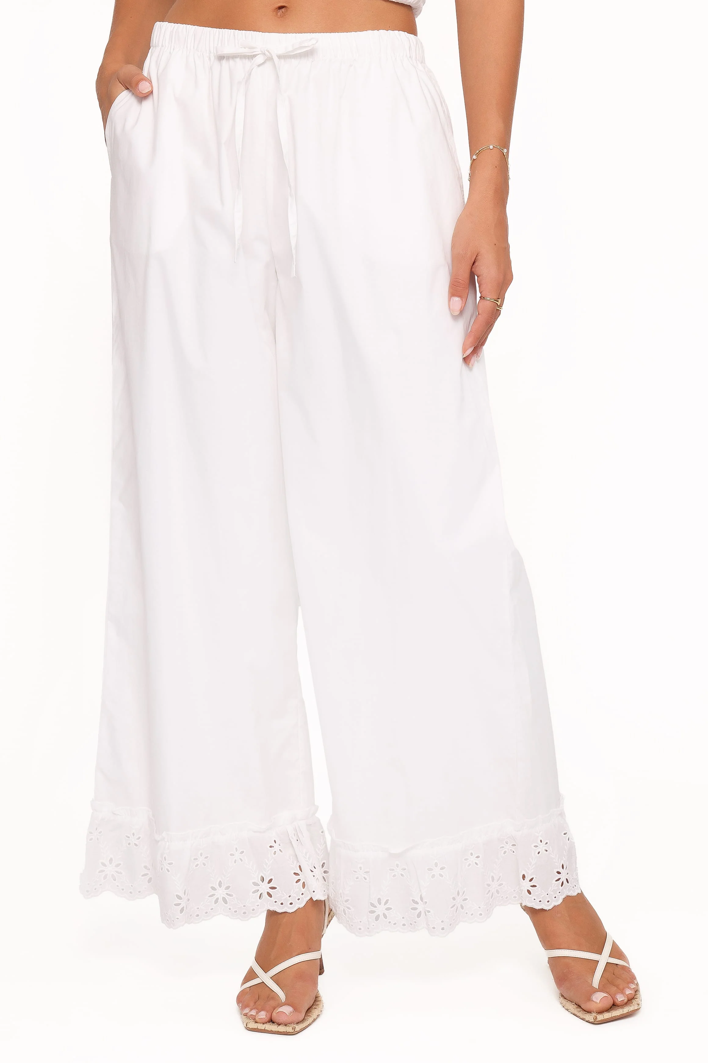 Eliska Frill Hem Pant - White - Image 3