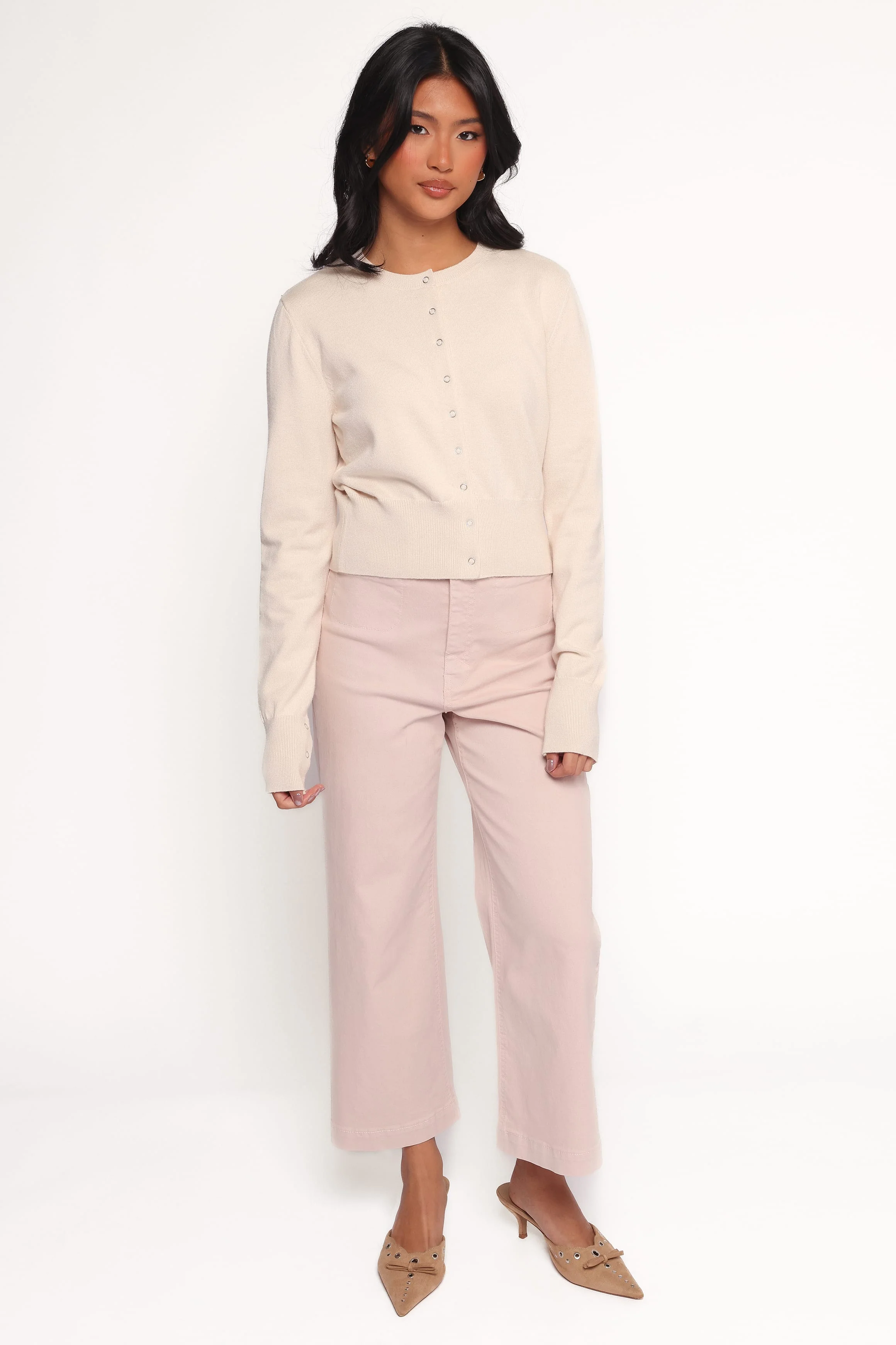 Elita Fitted Cardigan - Cream - Image 5