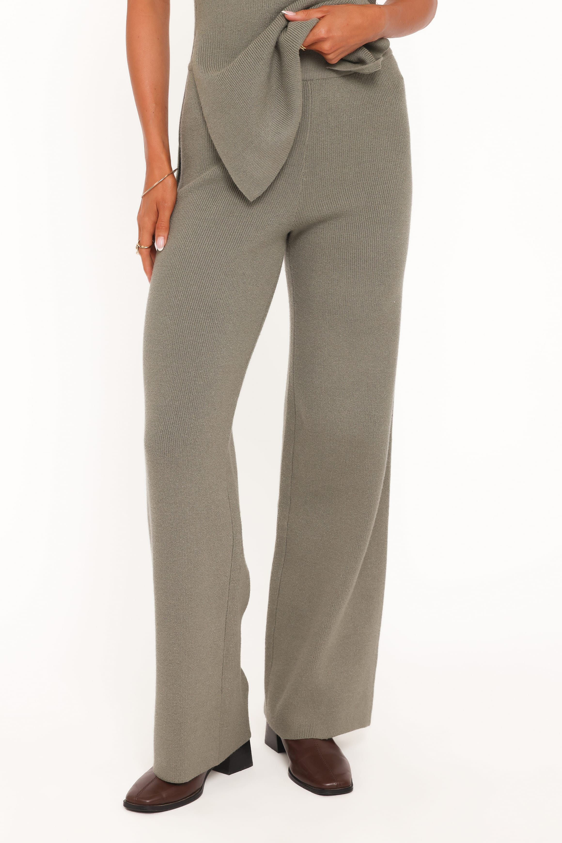 Ellory Knitted Pant Set - Olive - Image 5