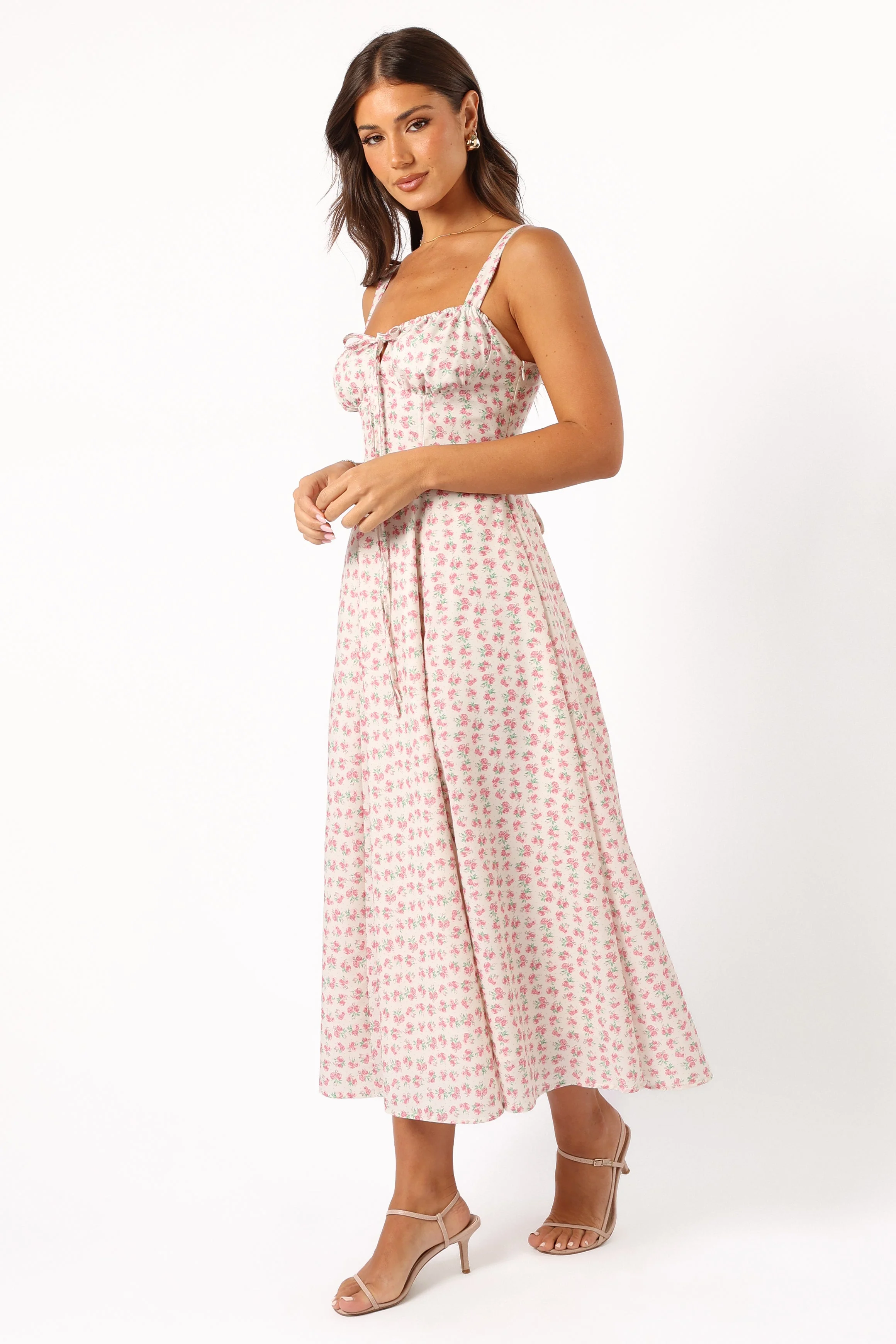 Elodie Midi Dress - Pink Floral - Image 6