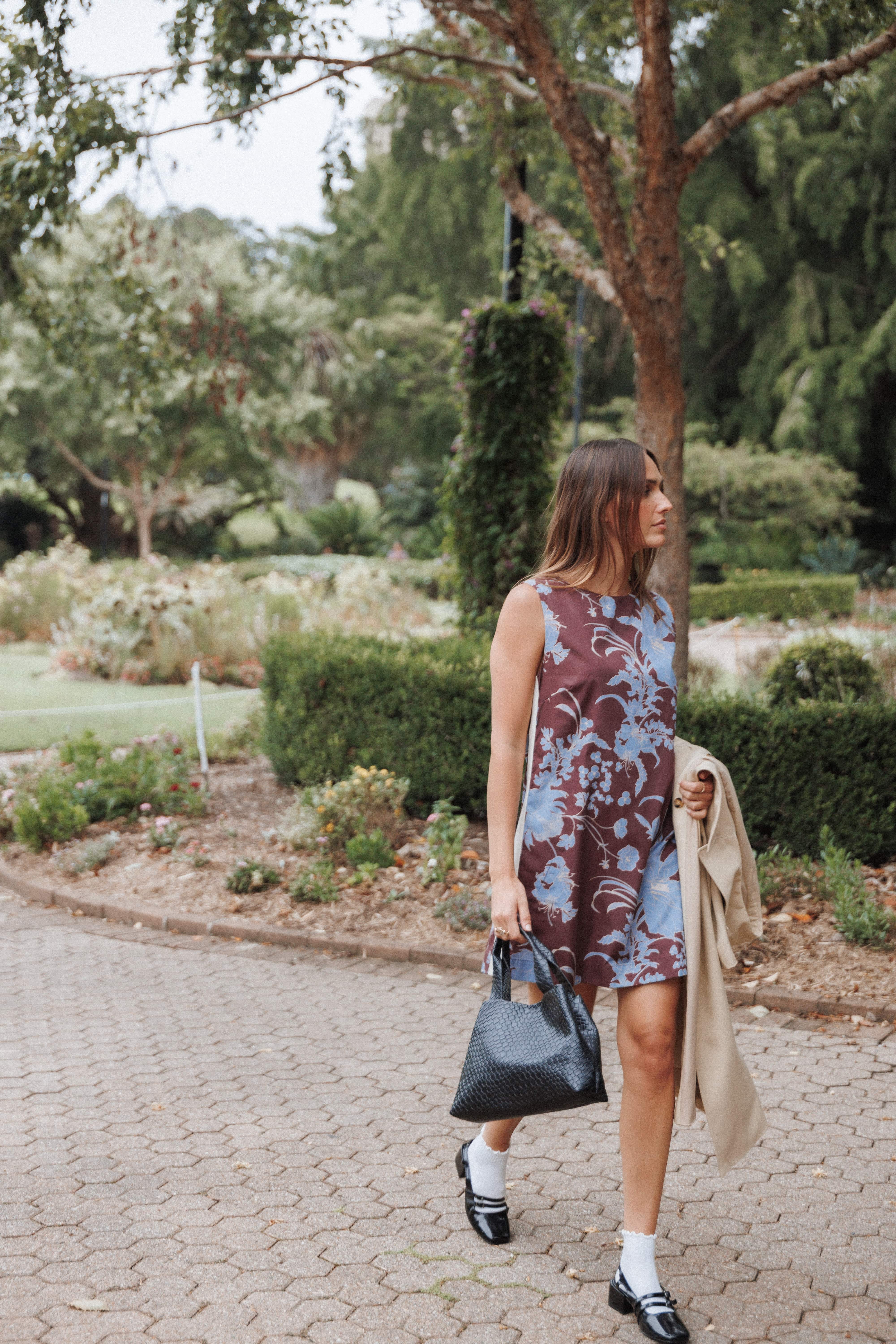 Elorna Mini Dress - Burgundy Floral - Image 8