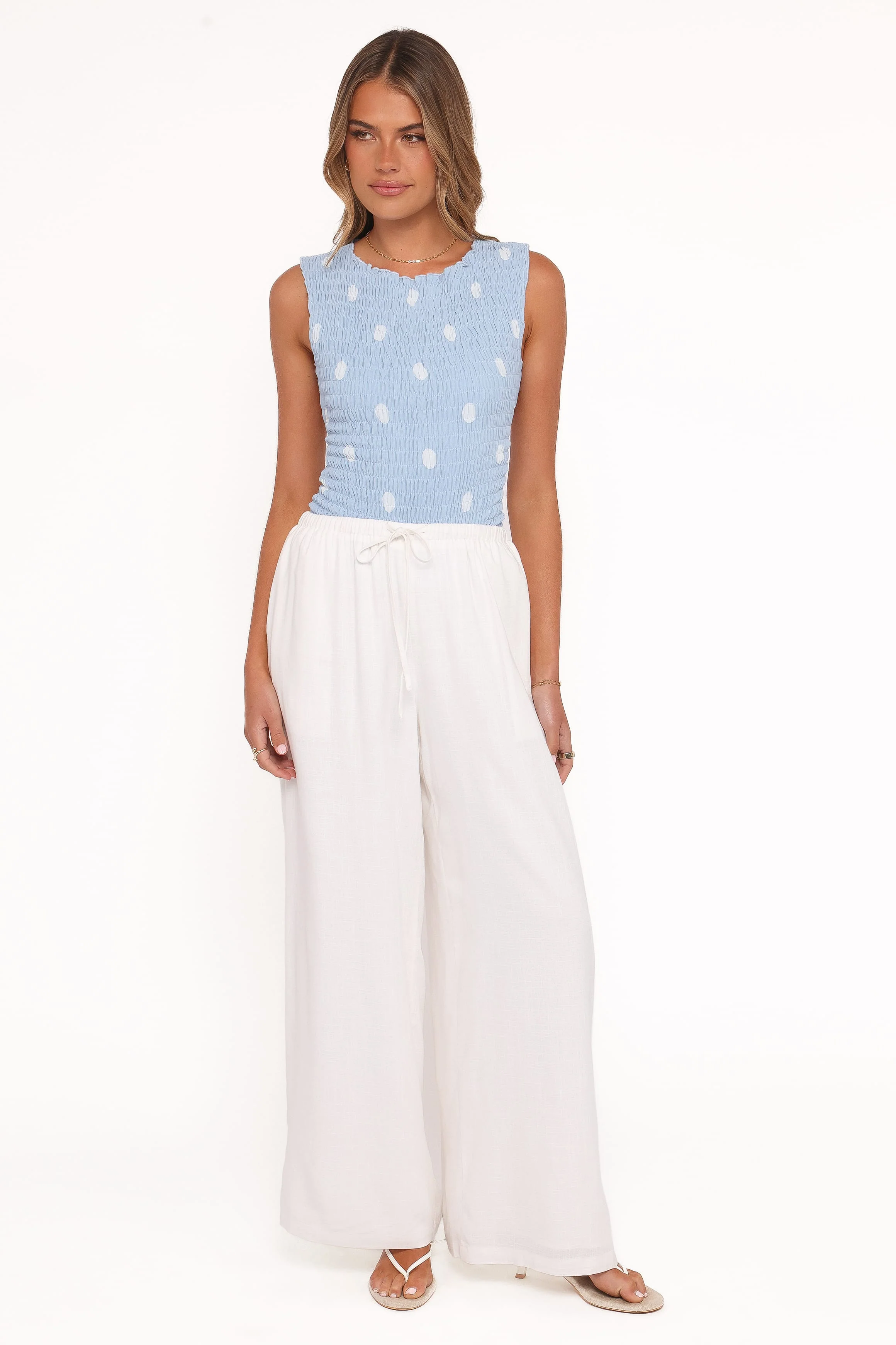 Elowen Wide Leg Pants - White - Image 2
