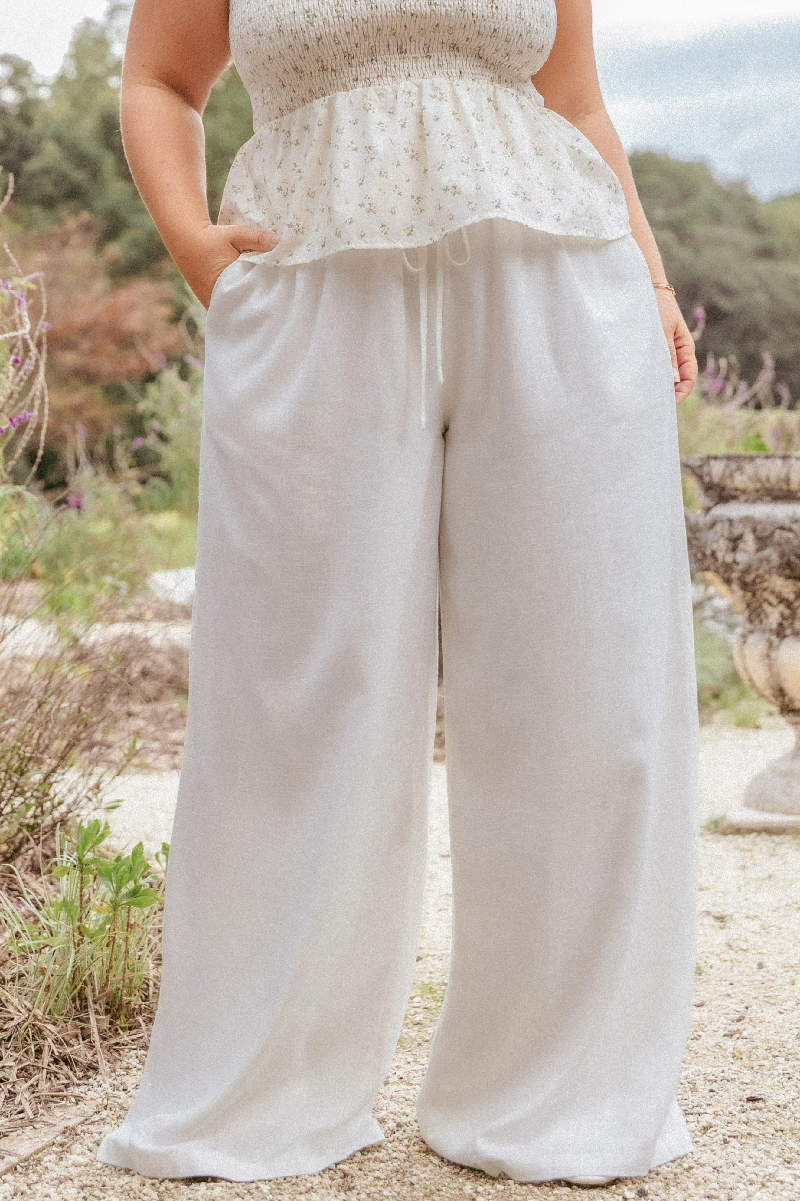 Elowen Wide Leg Pants - White - Image 8
