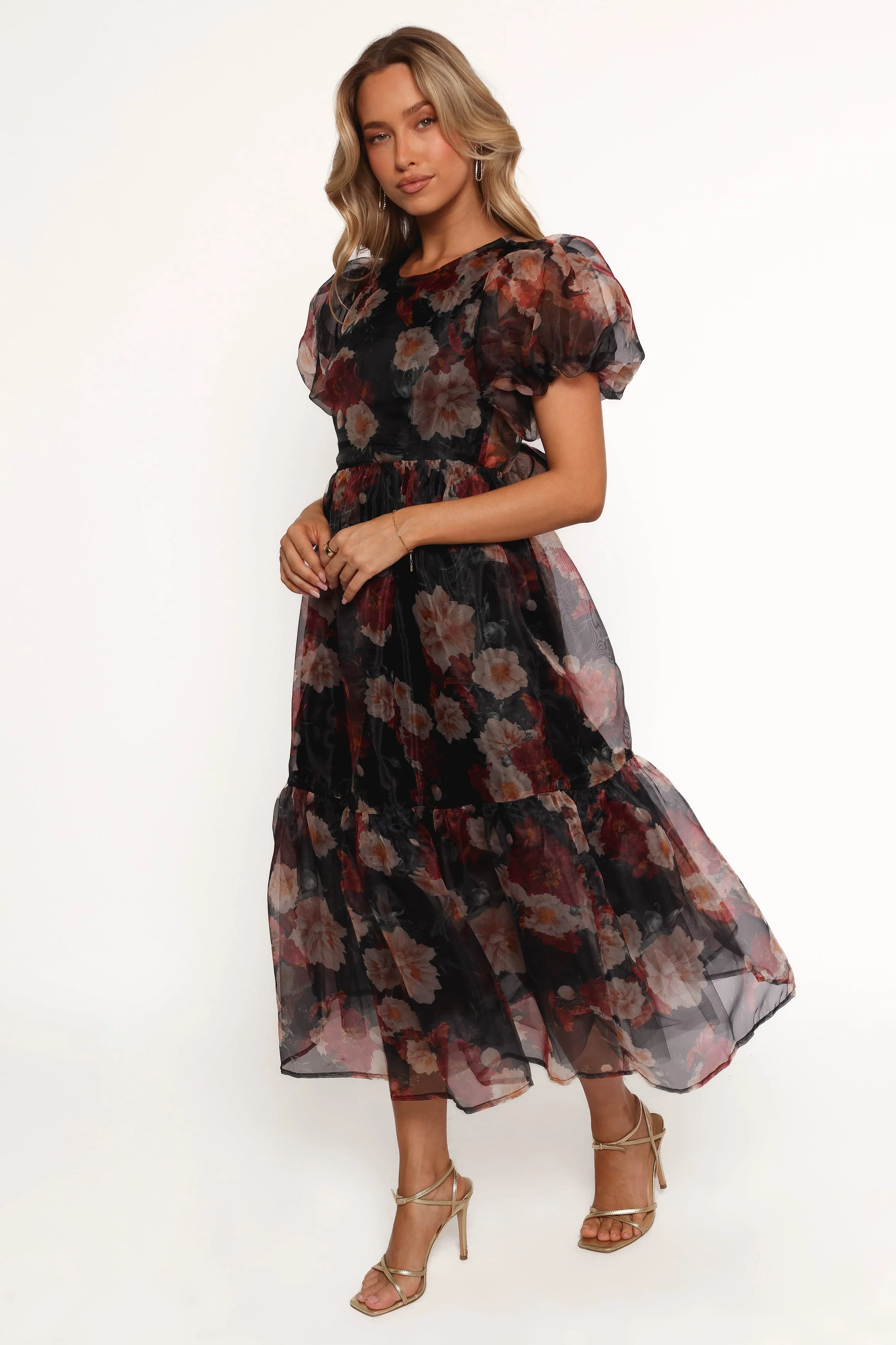 Elspeth Midi Dress - Black Floral - Image 3