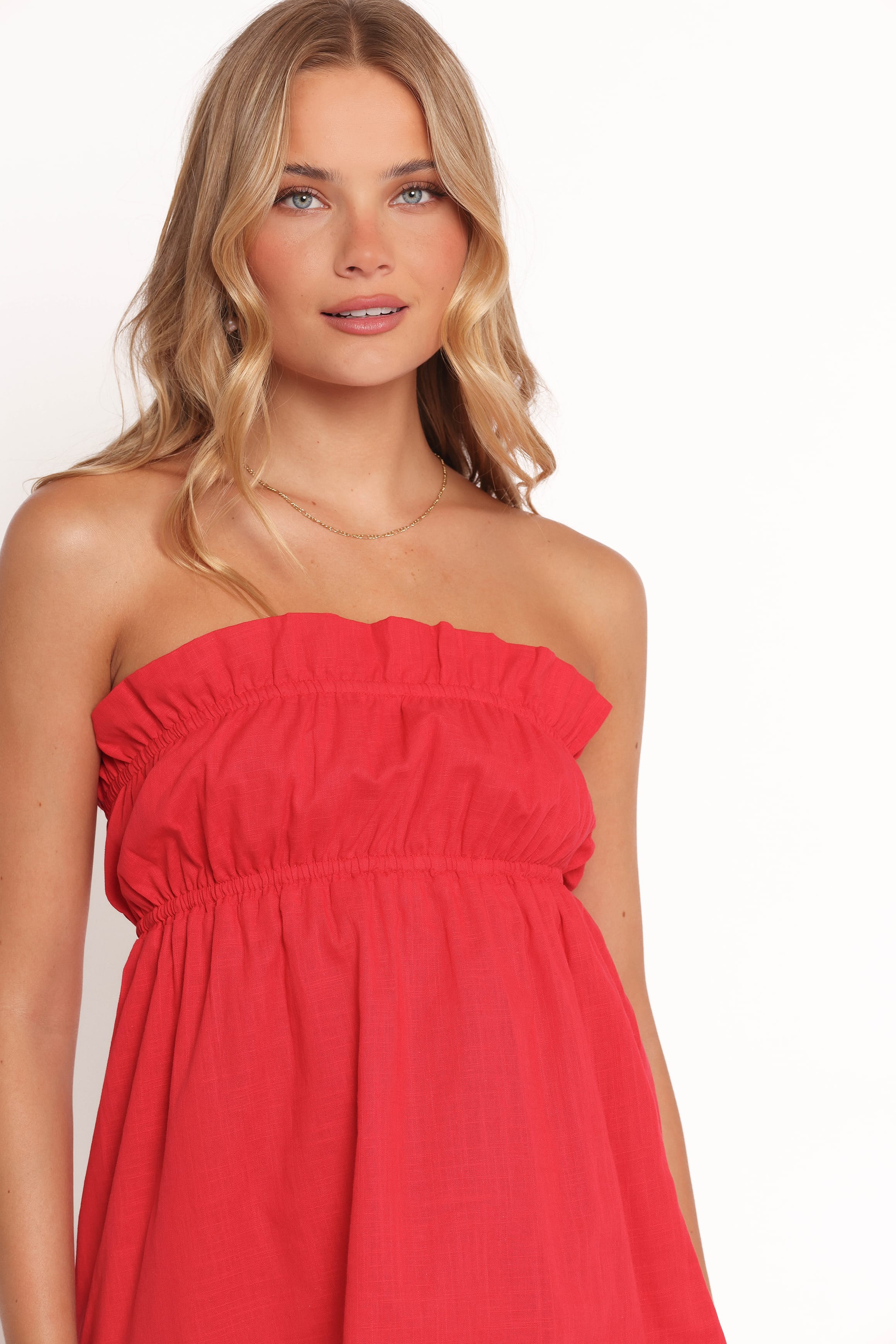 Ember Strapless Tunic Top - Red - Image 3