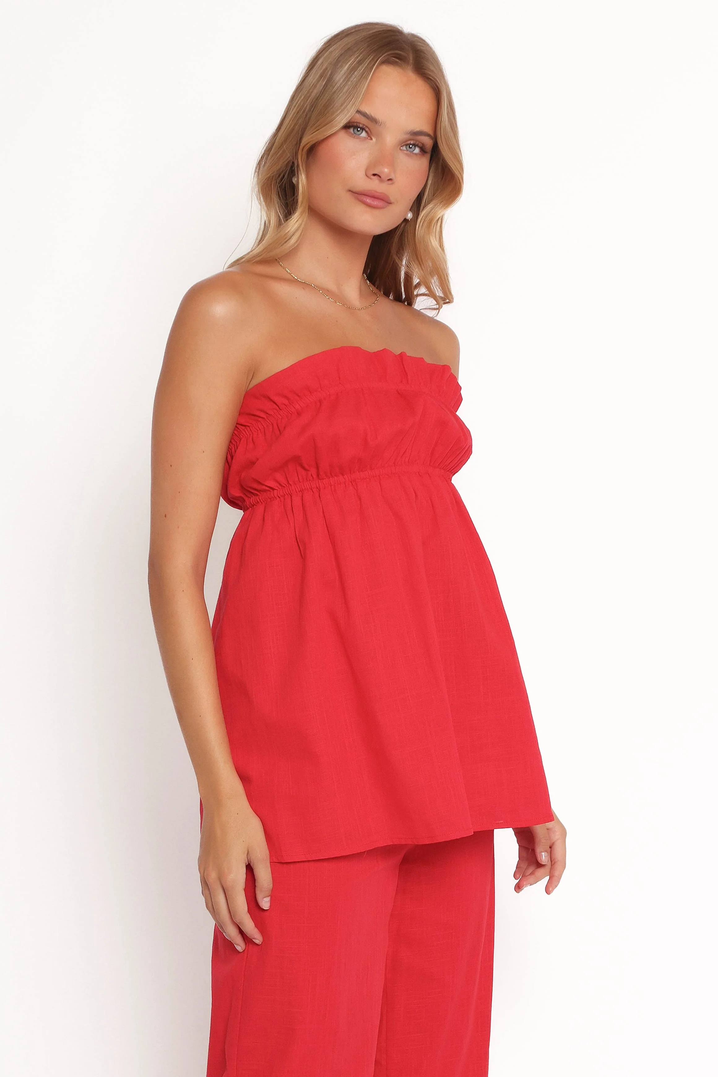 Ember Strapless Tunic Top - Red - Image 6