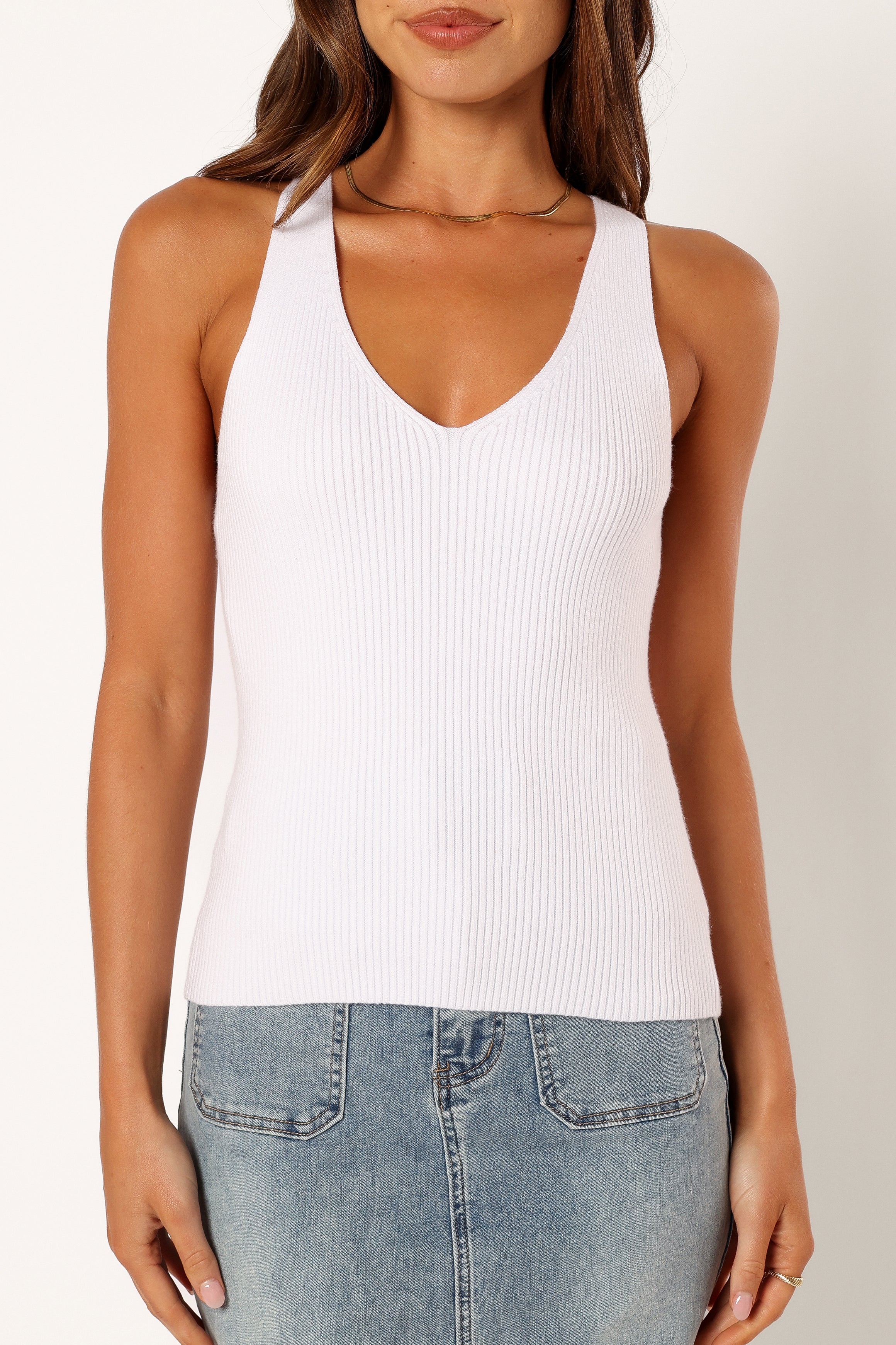Emily Rib Top - White - Image 5
