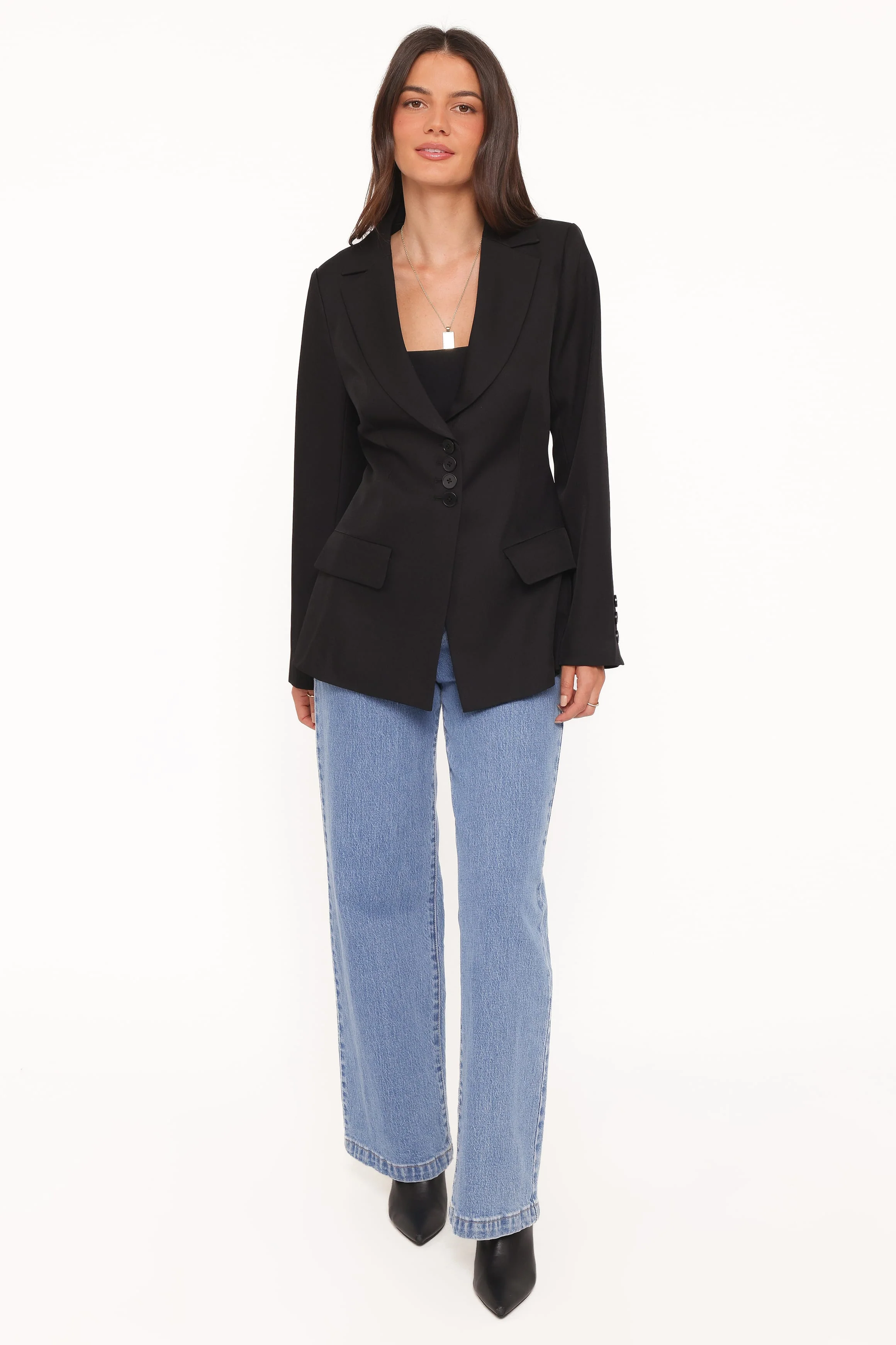 Erin Cinched Waist Blazer - Black - Image 2