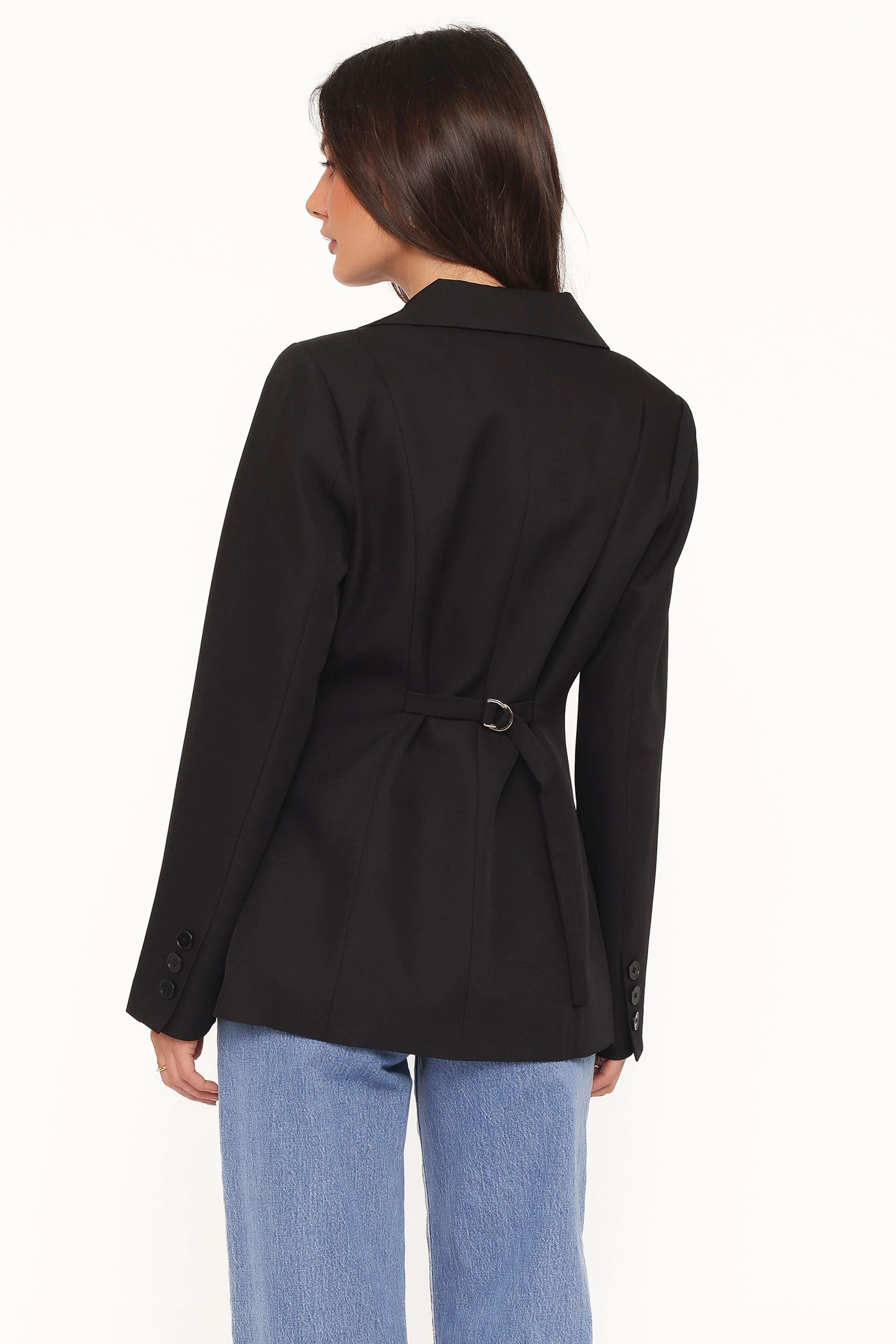 Erin Cinched Waist Blazer - Black - Image 4