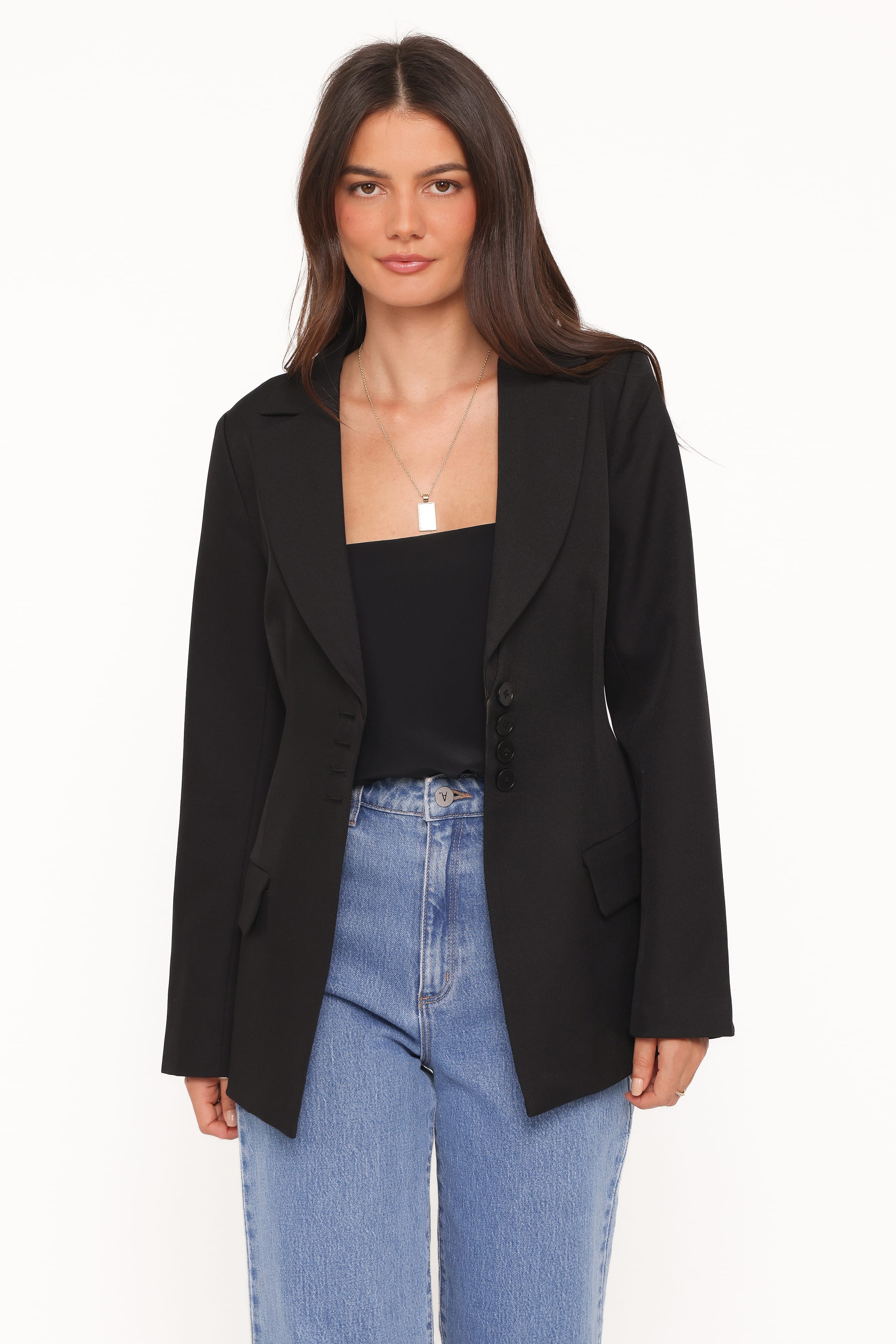 Erin Cinched Waist Blazer - Black - Image 5