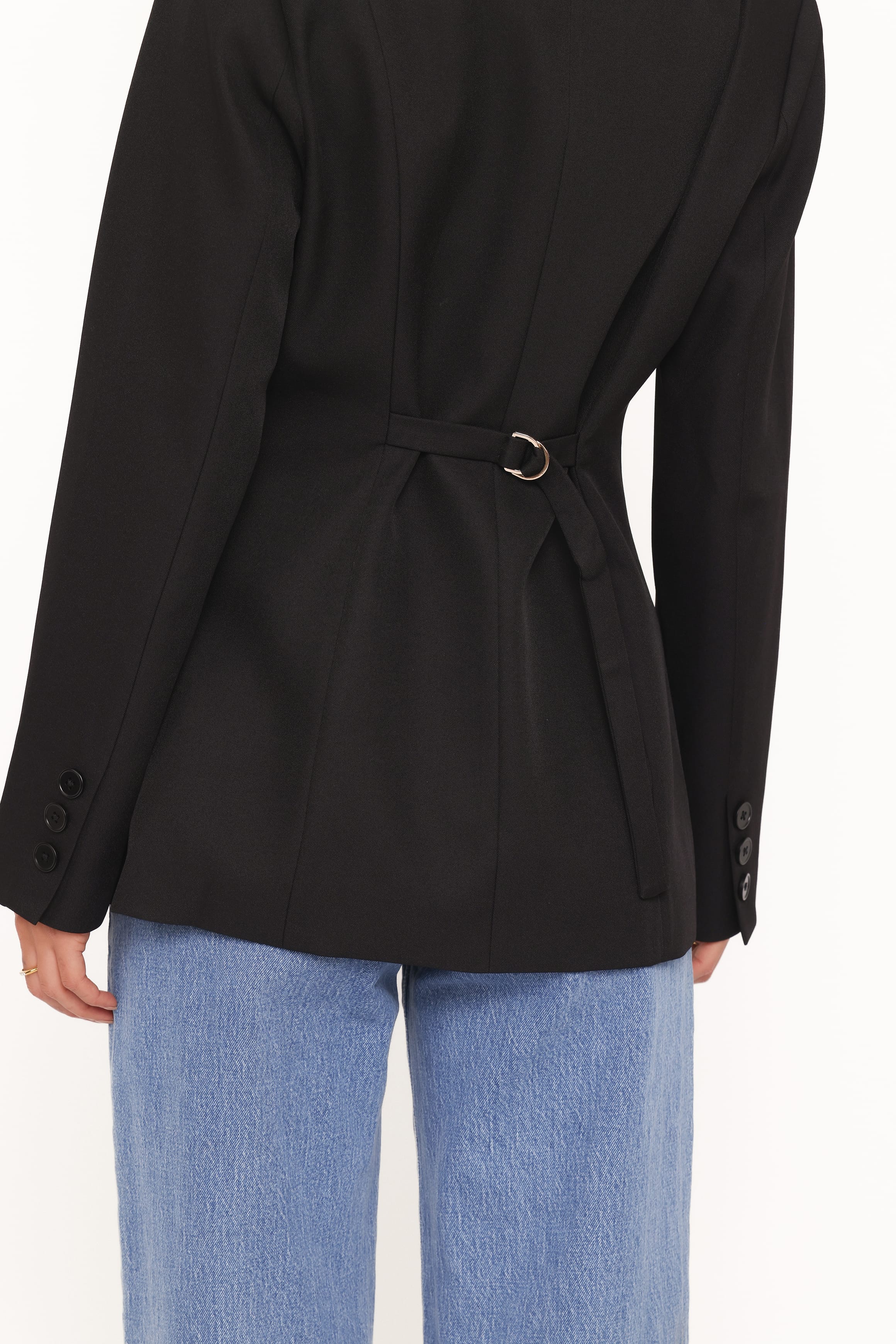 Erin Cinched Waist Blazer - Black - Image 6