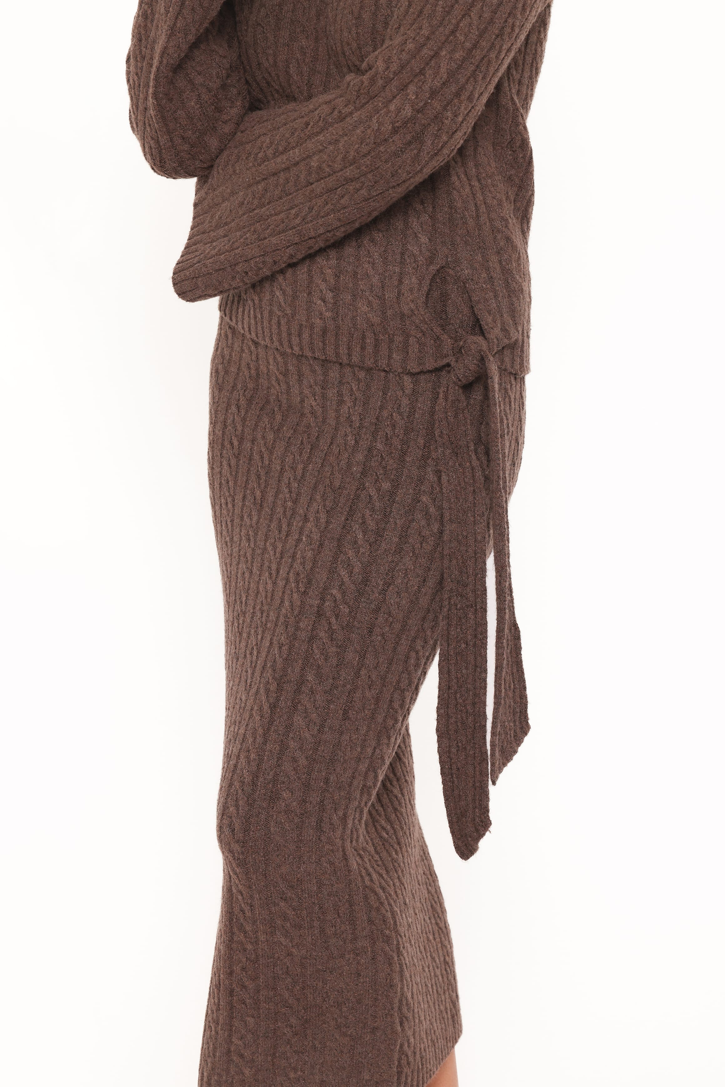 Everett Cable Knit Skirt Set - Chocolate - Image 3