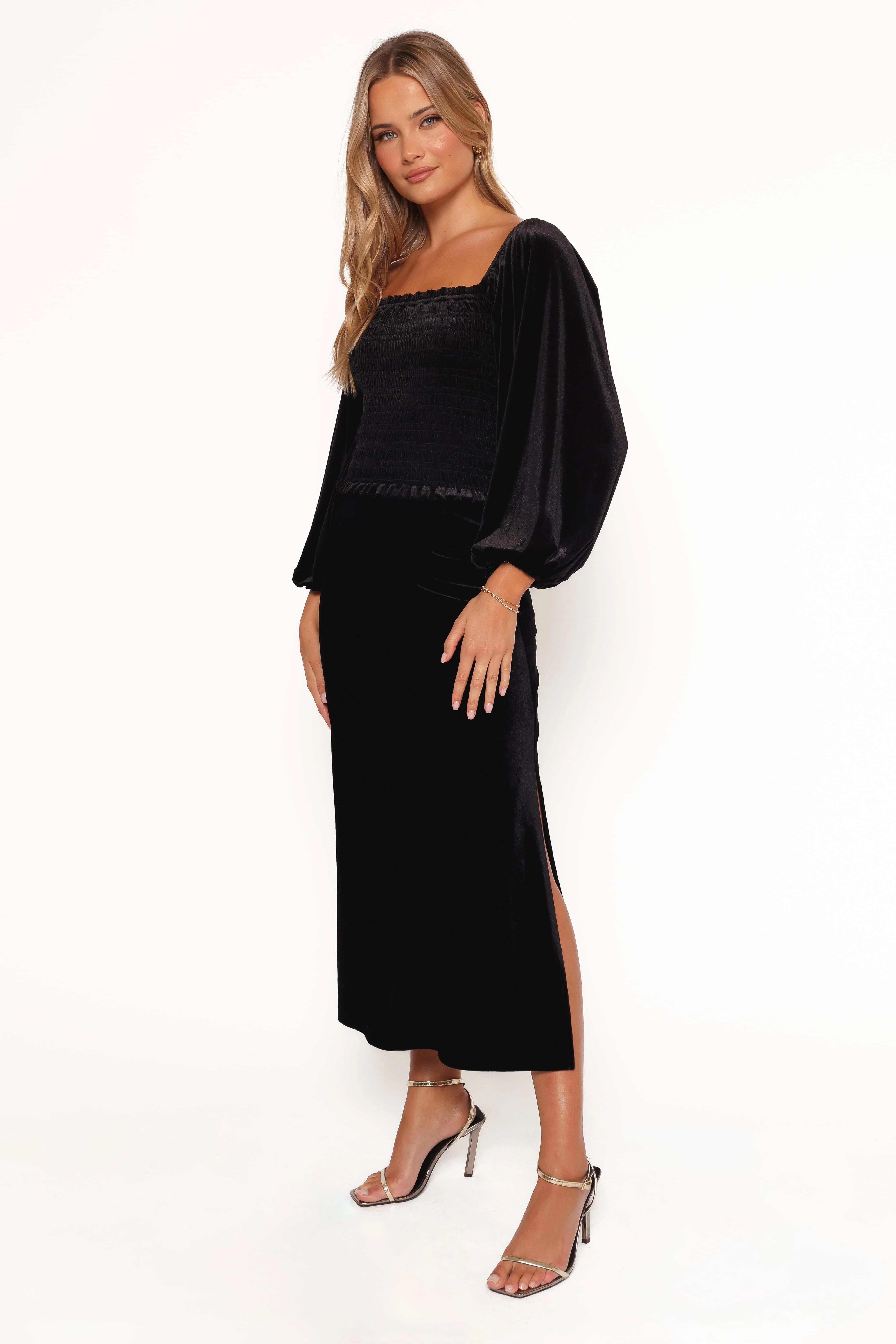 Fallen Velvet Top - Black - Image 2
