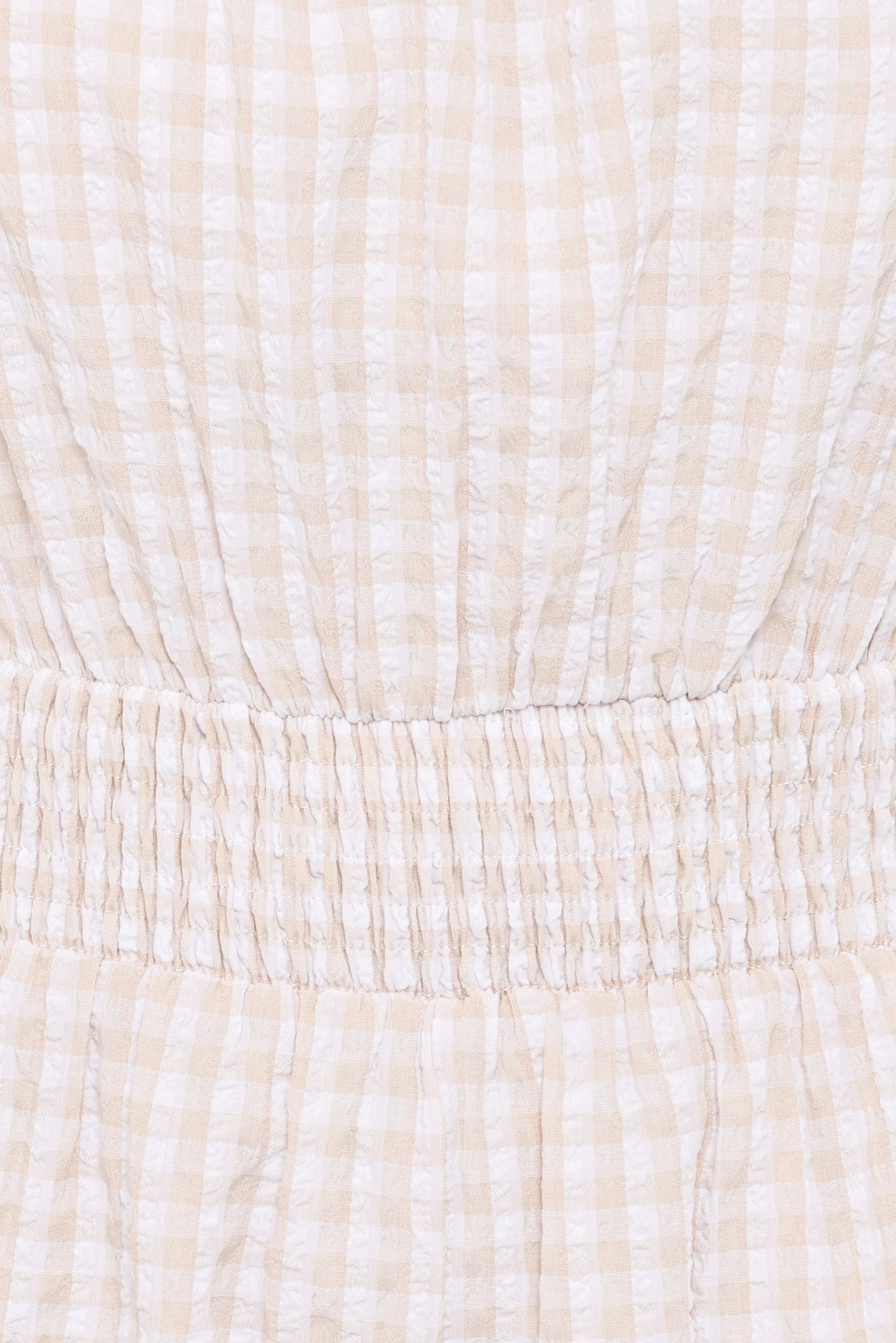 Felicity Playsuit - Beige Gingham - Image 7
