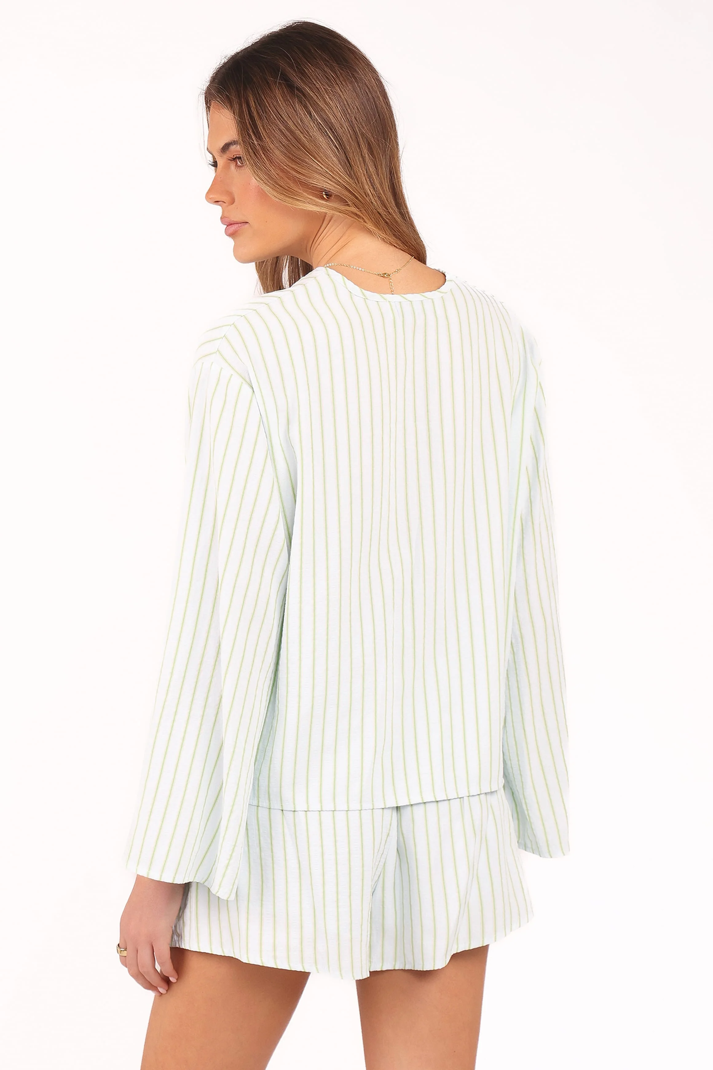 Flynn Short Set - Green Blue Stripe - Image 5