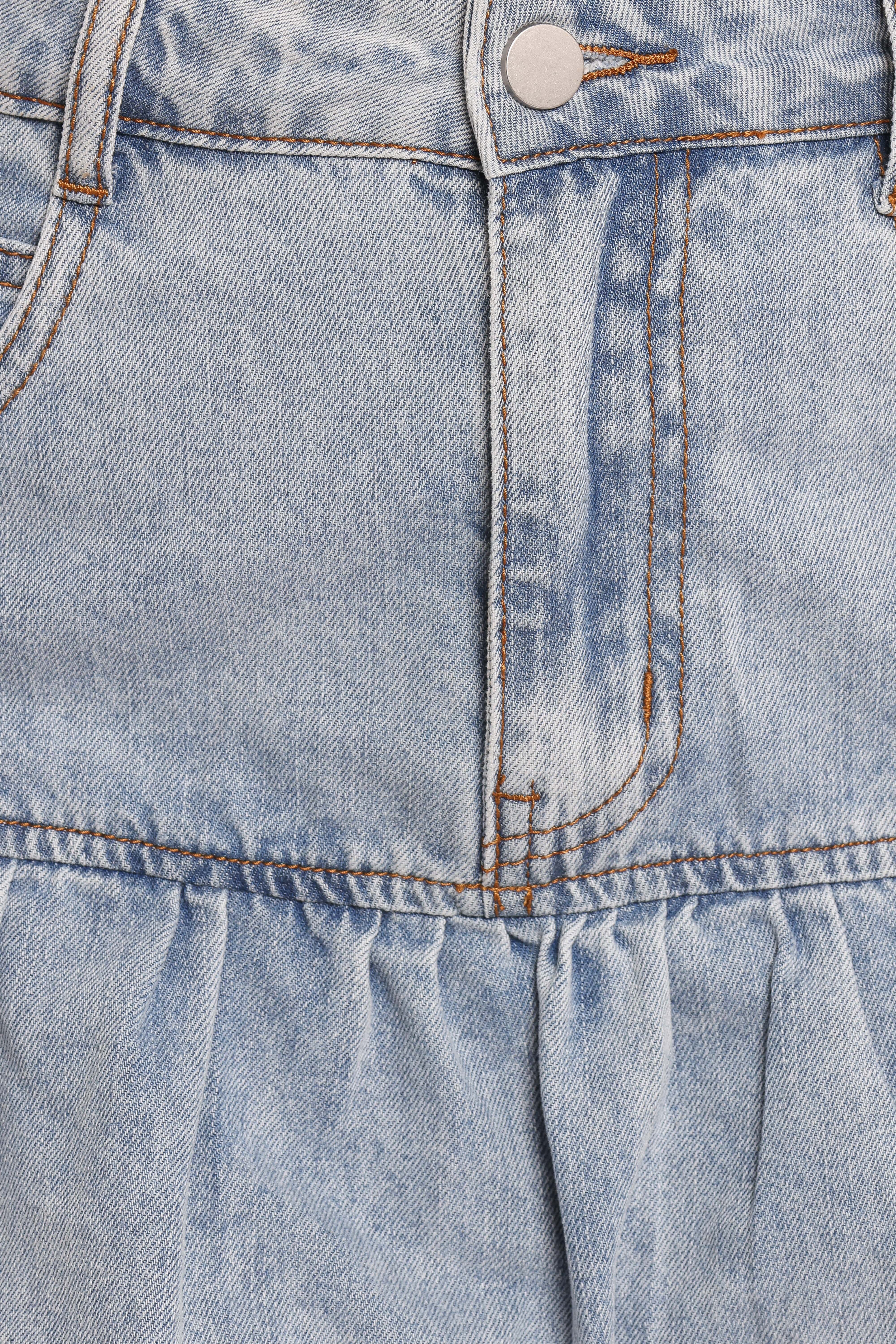 Fomi Denim Bubble Skirt - Medium Denim - Image 7
