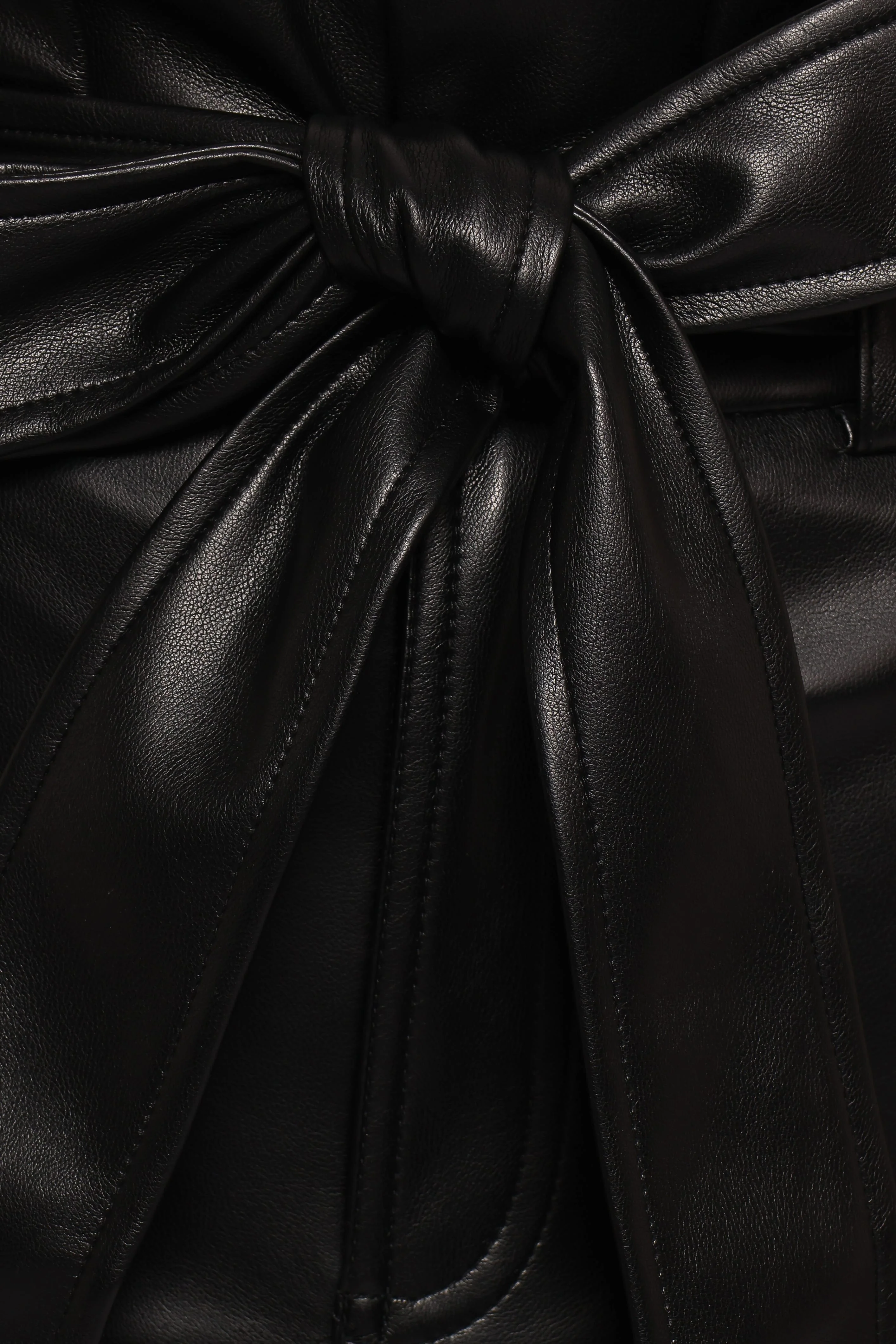 Franka Faux Leather Midi Skirt - Black - Image 7