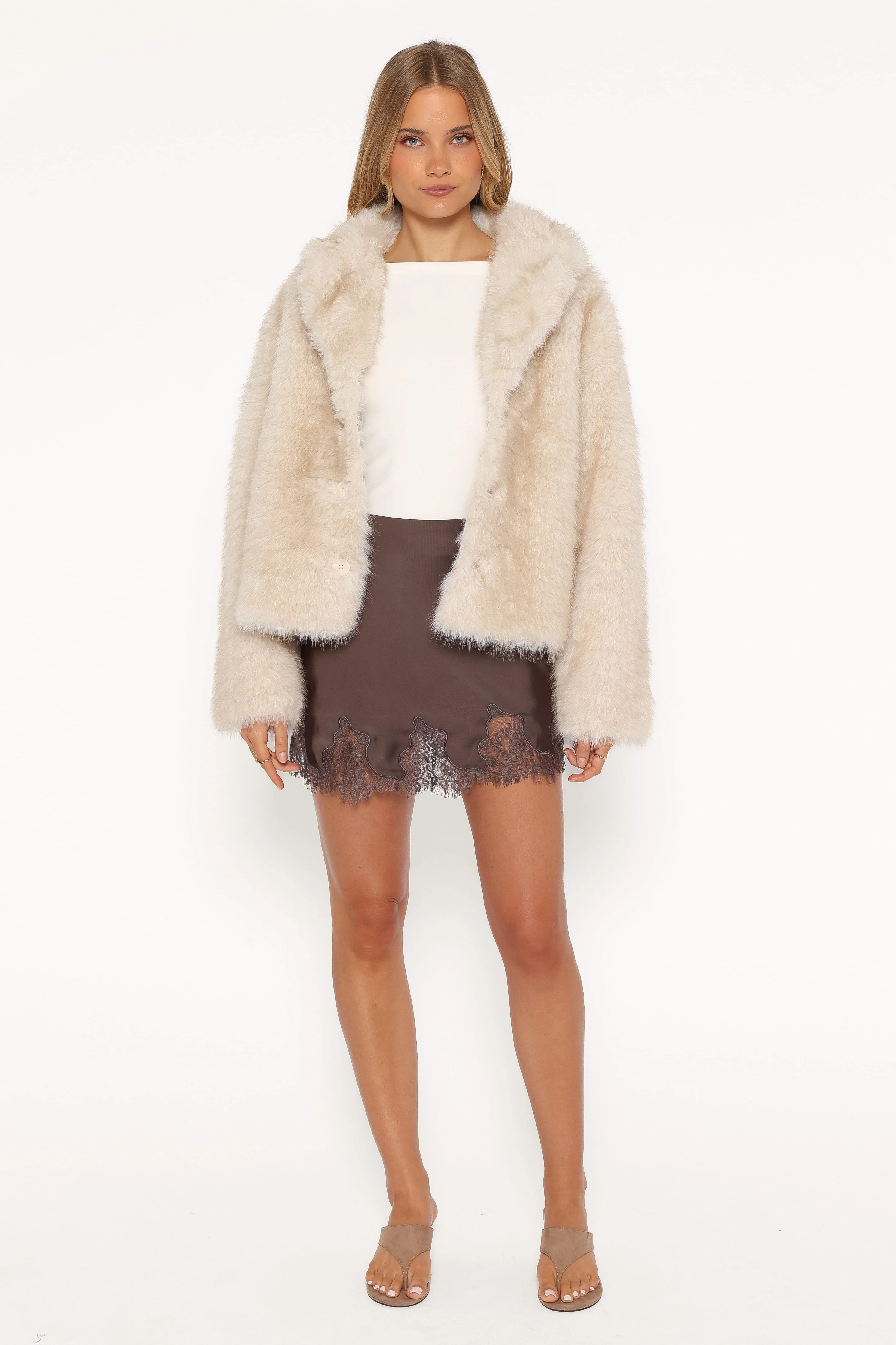 Frankie Reversible Car Coat - Cream - Image 6