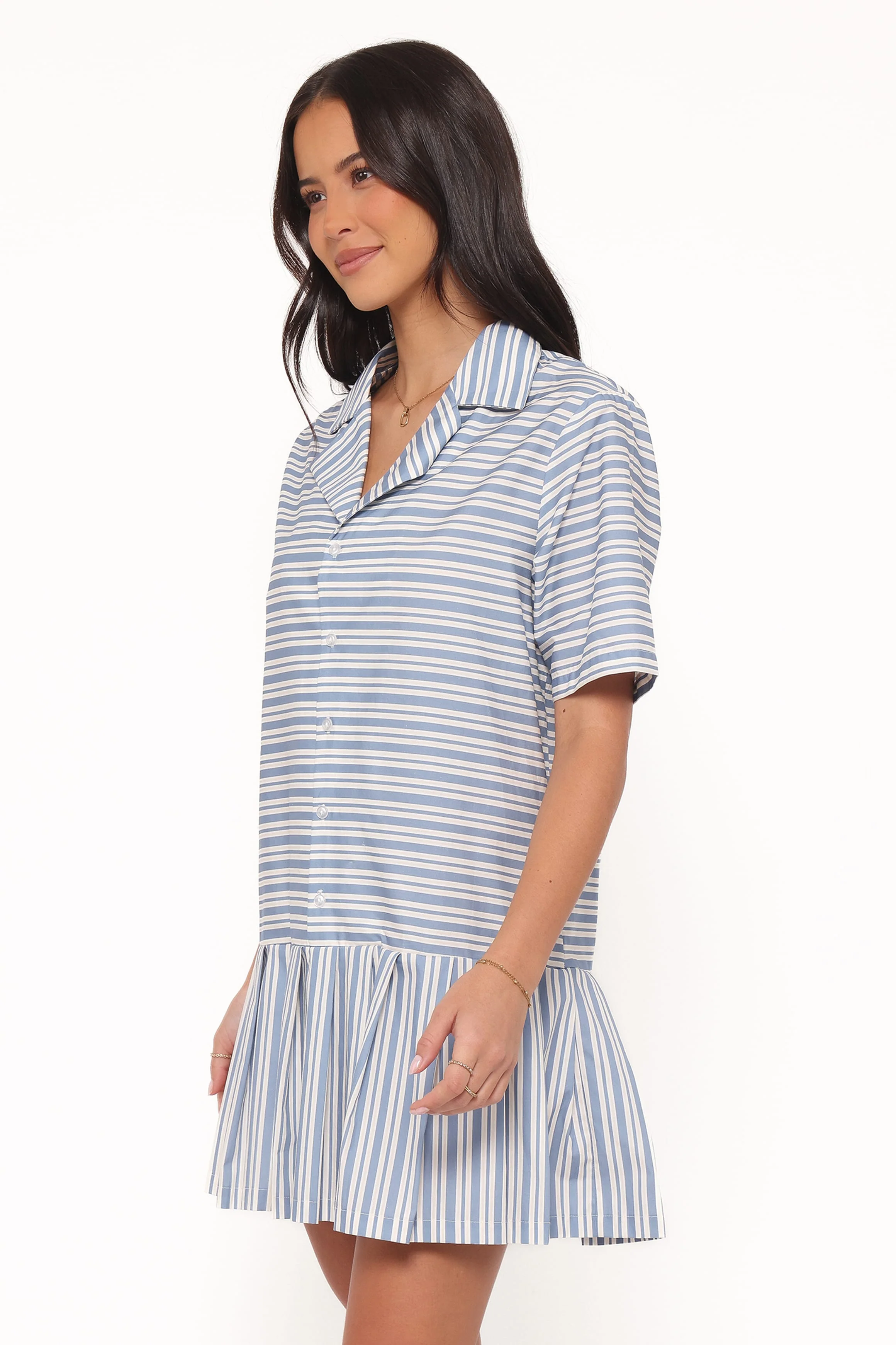 Fraser Mini Dress - Blue Stripe - Image 4