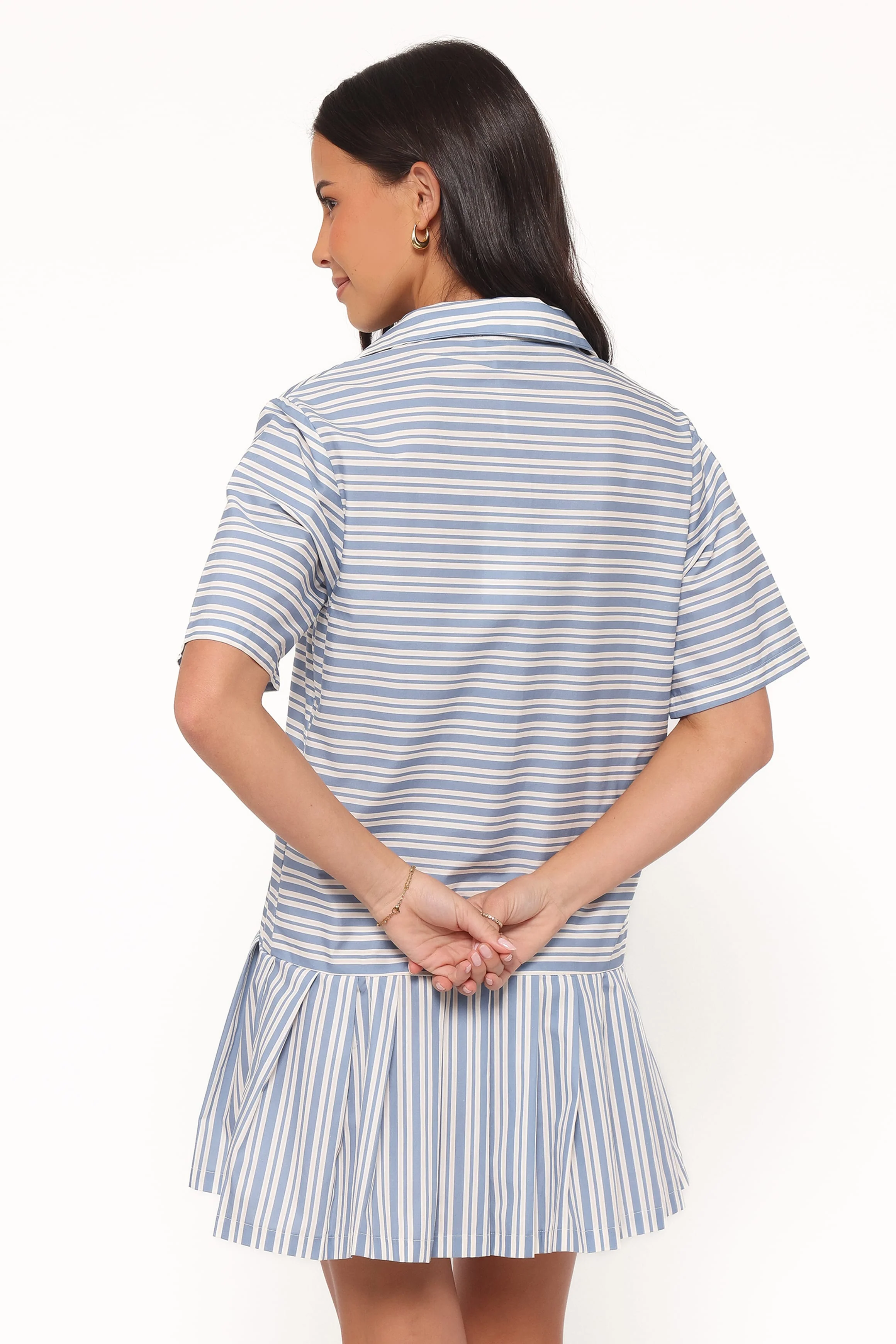 Fraser Mini Dress - Blue Stripe - Image 5