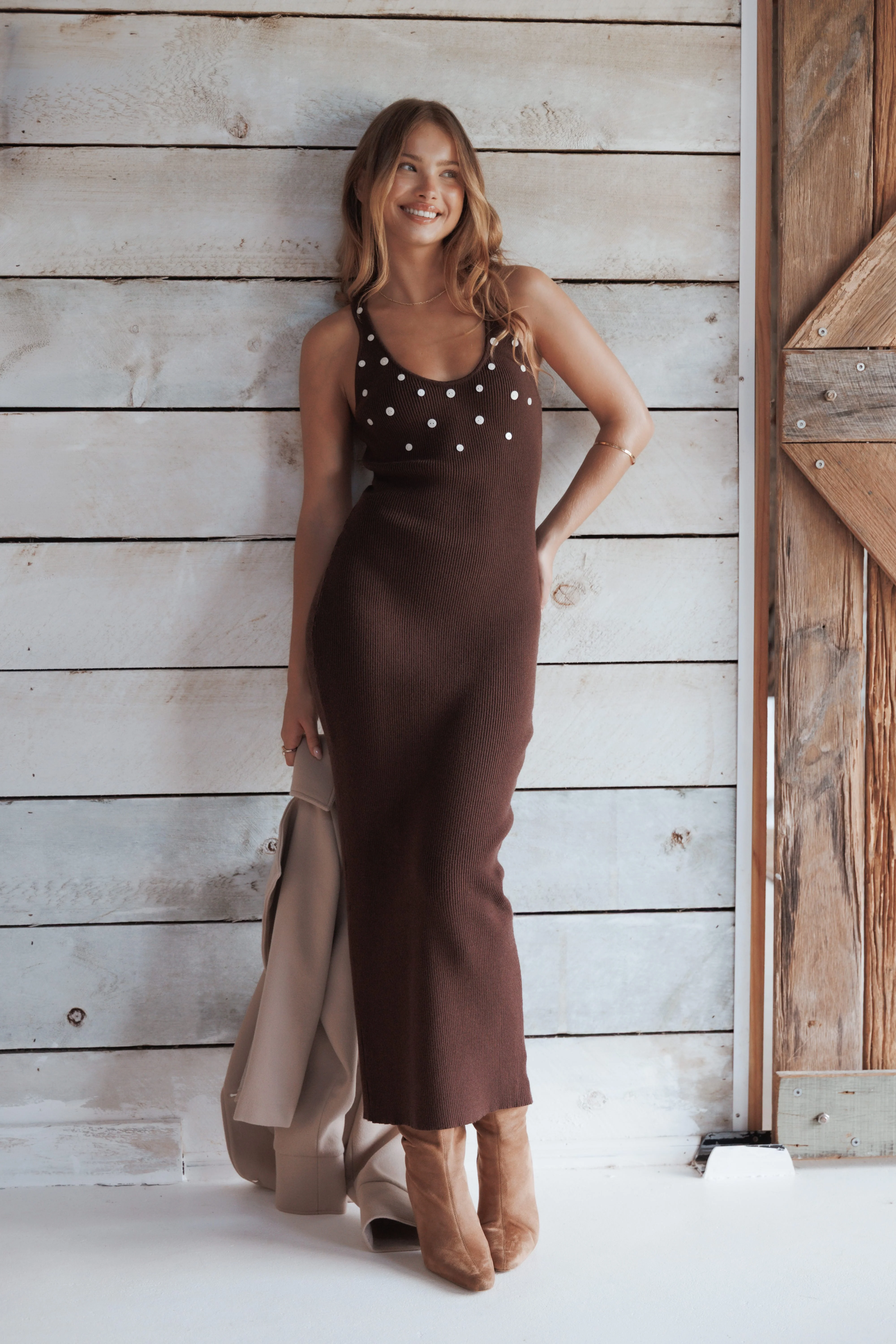 Gabby Maxi Dress - Brown - Image 8