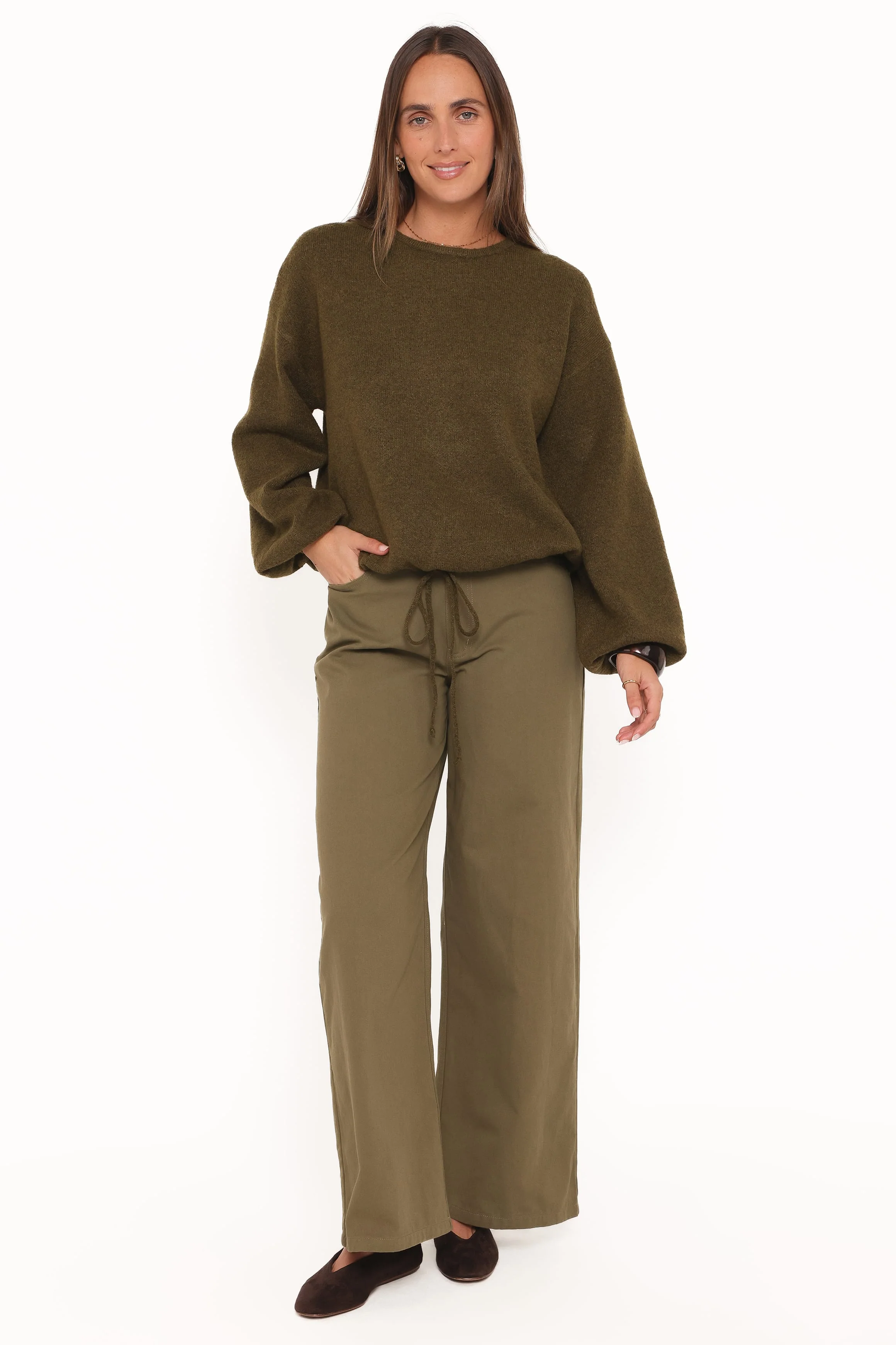 Galadriel Drawcord Sweater - Khaki - Image 3