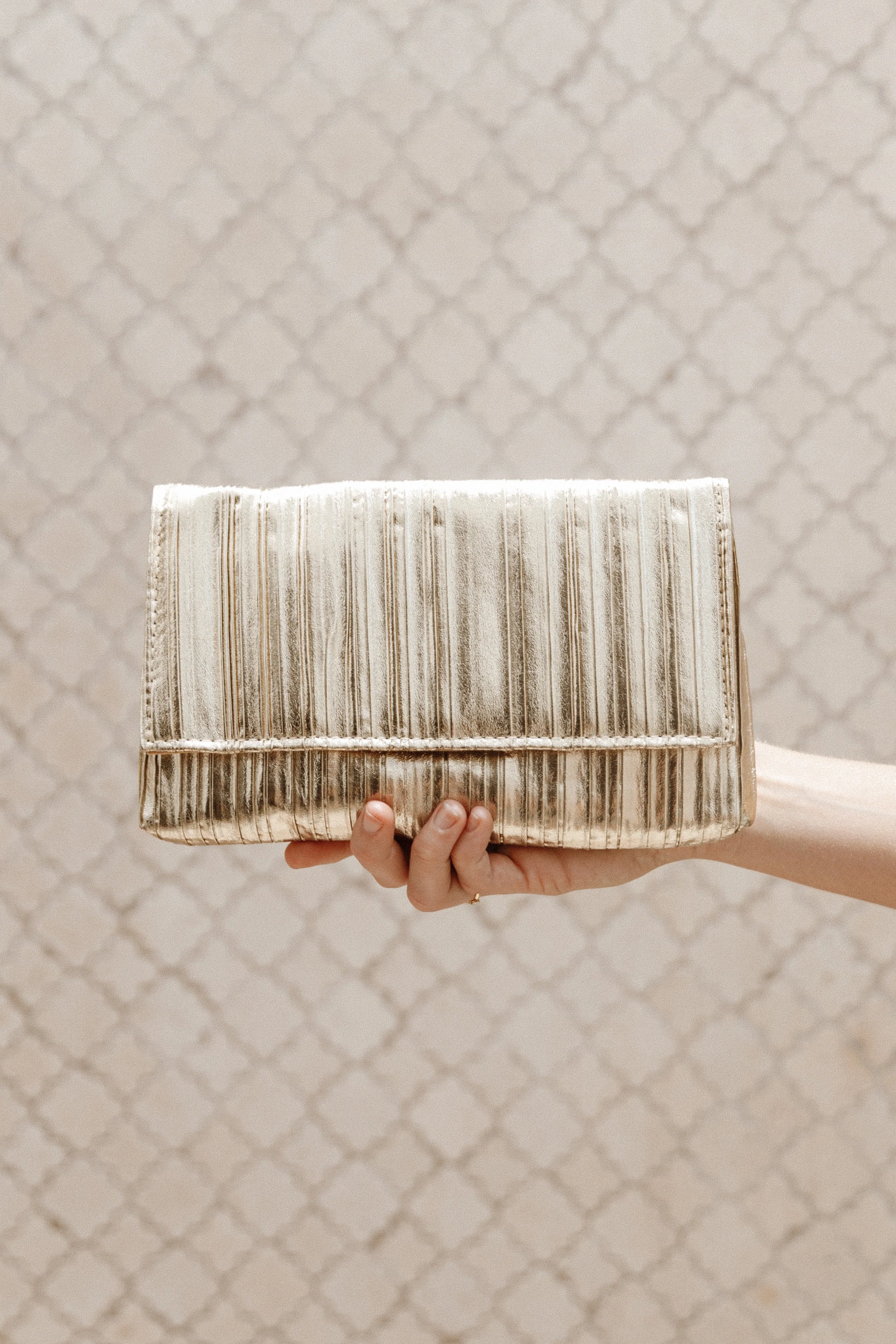 Gemma Ruched Clutch - Gold - Image 2