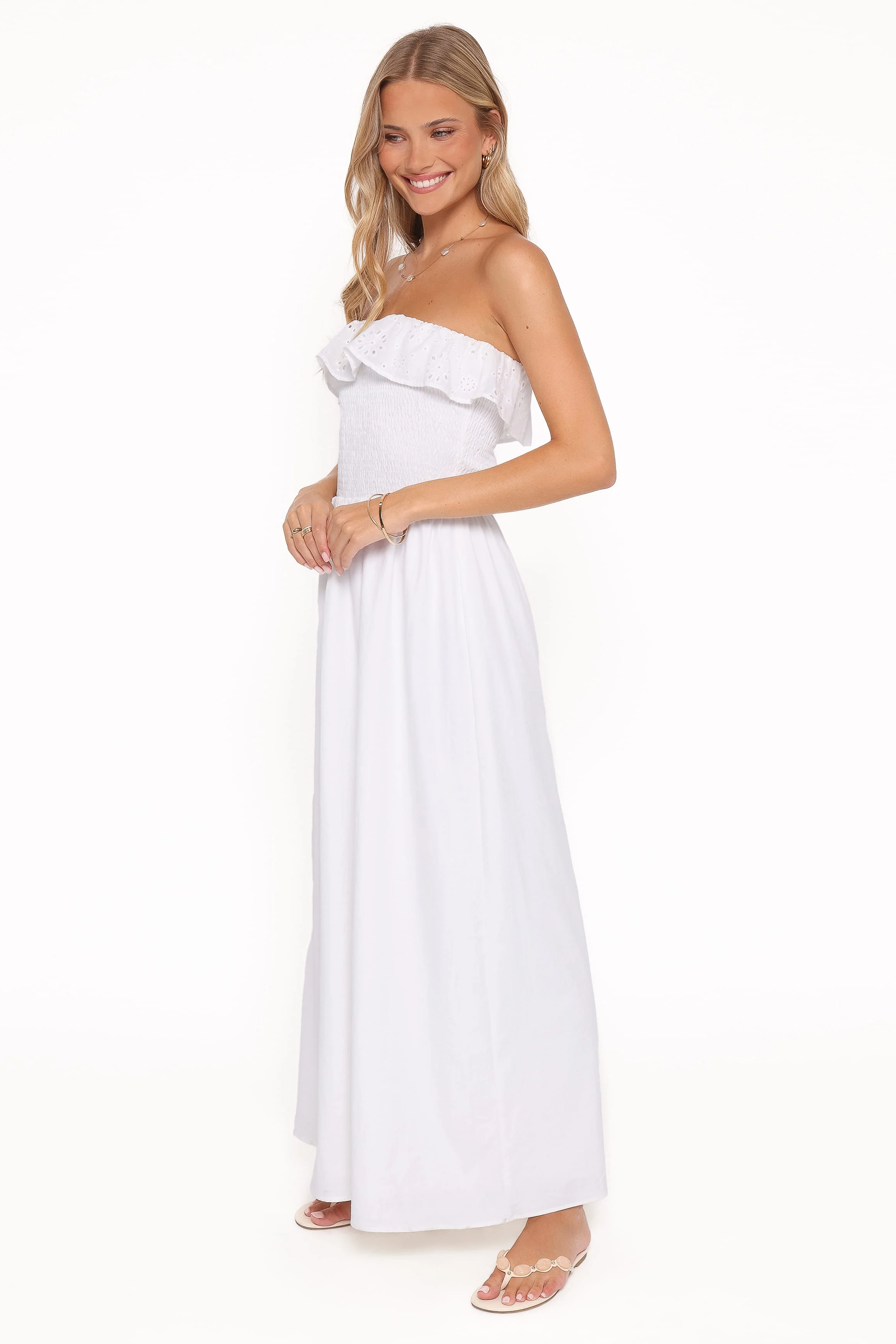 Gilbert Strapless Maxi Dress - White - Image 3
