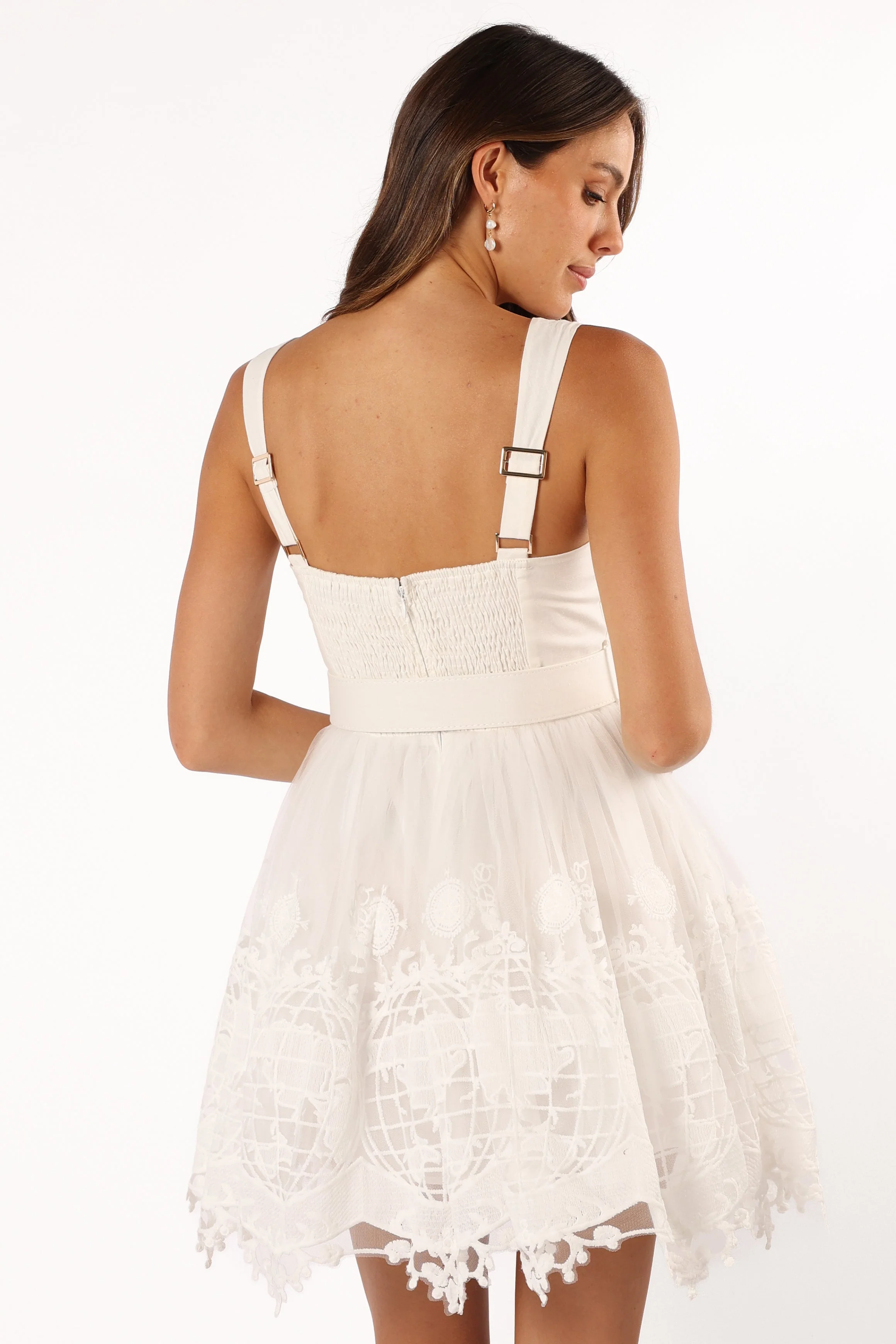 Glebe Mini Dress - White - Image 4