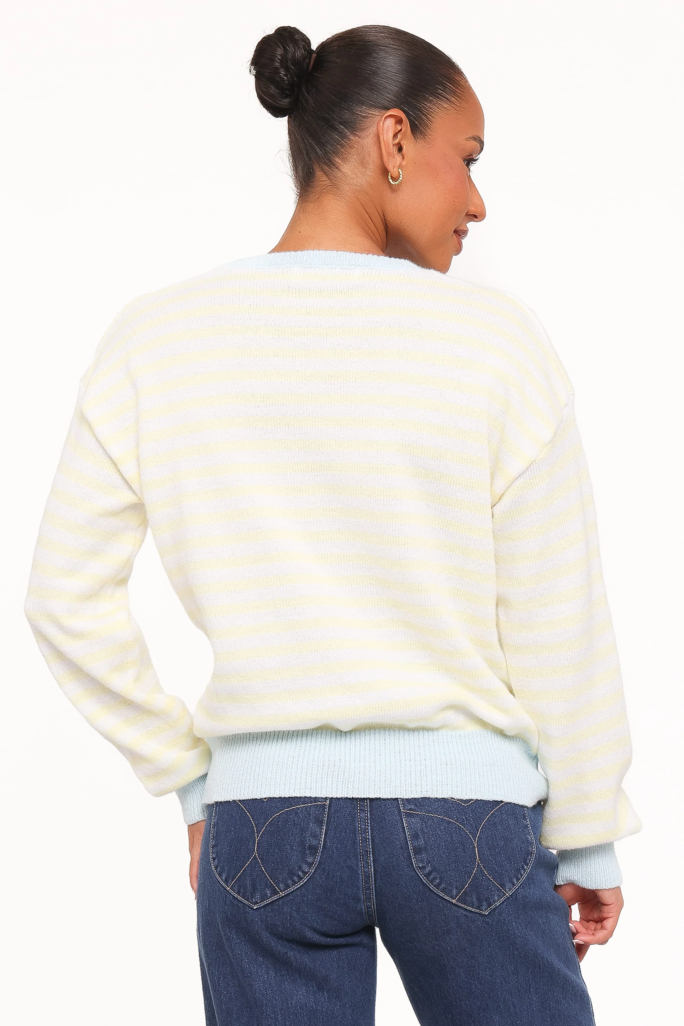 Gloria Relaxed Sweater - Yellow Stripe - Image 4