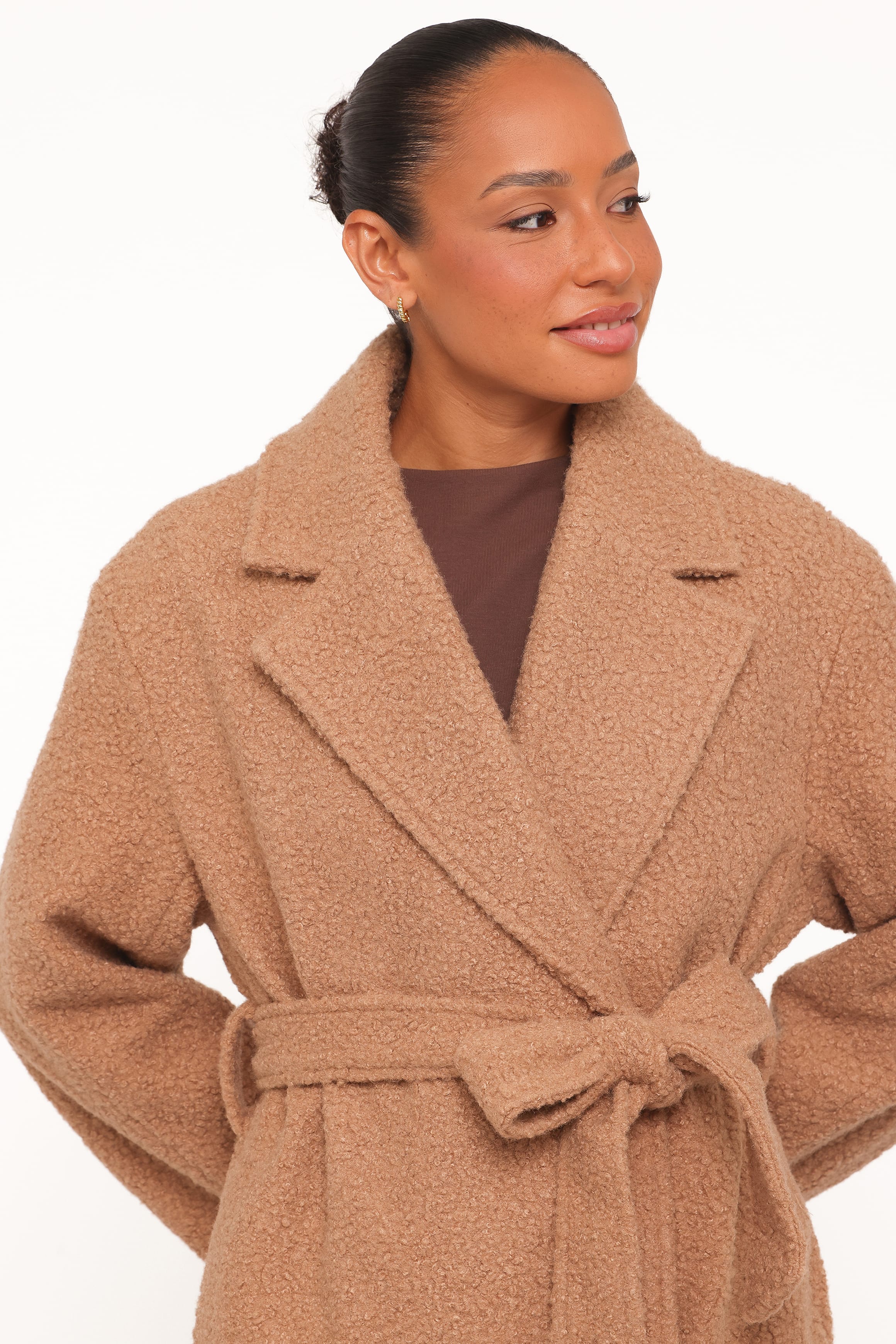 Goodie Shearling Coat - Camel - Image 2