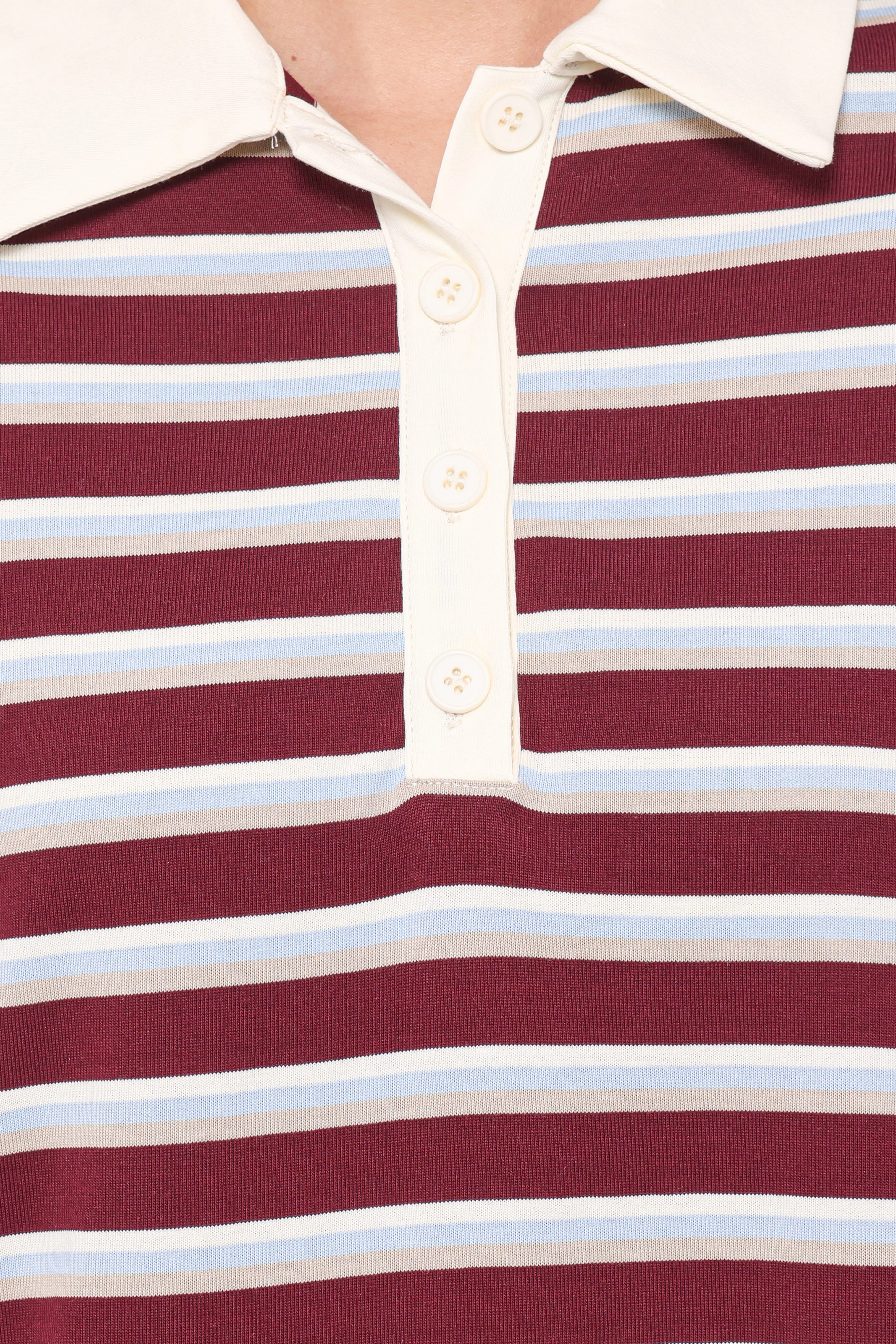 Gordie Mini Dress - Burgundy Stripe - Image 7