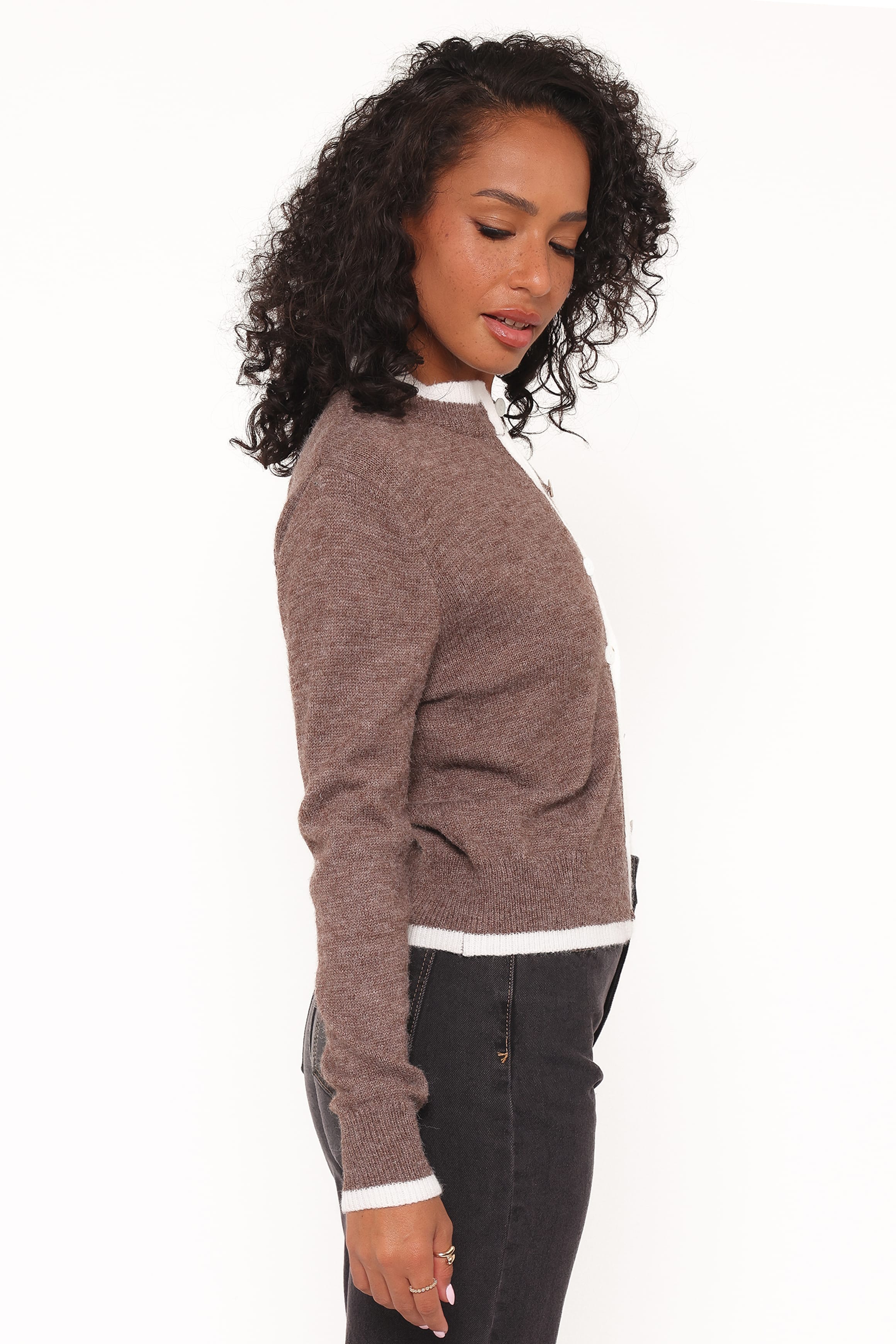 Greta Knit Cardigan - Brown - Image 3