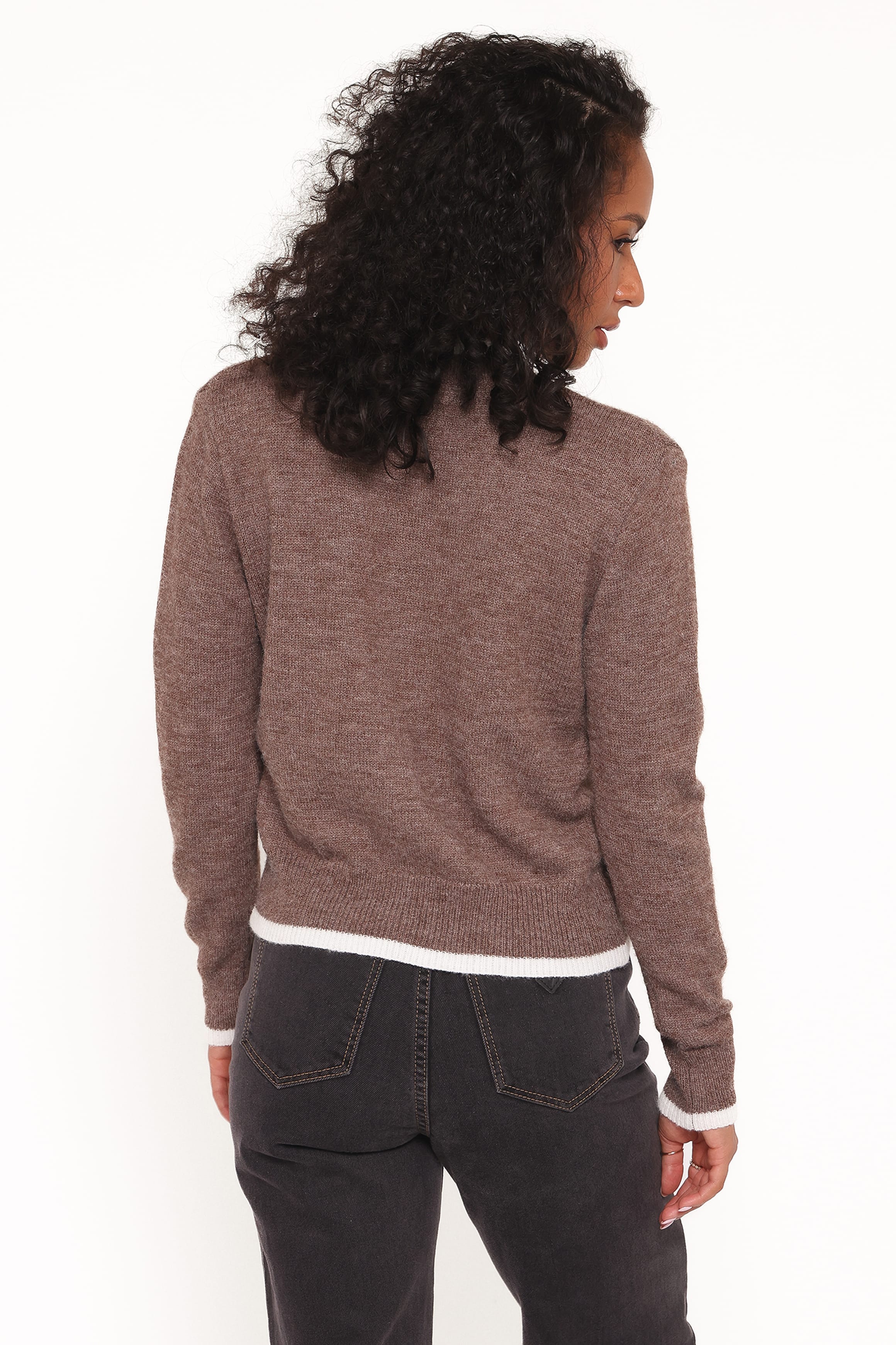 Greta Knit Cardigan - Brown - Image 4