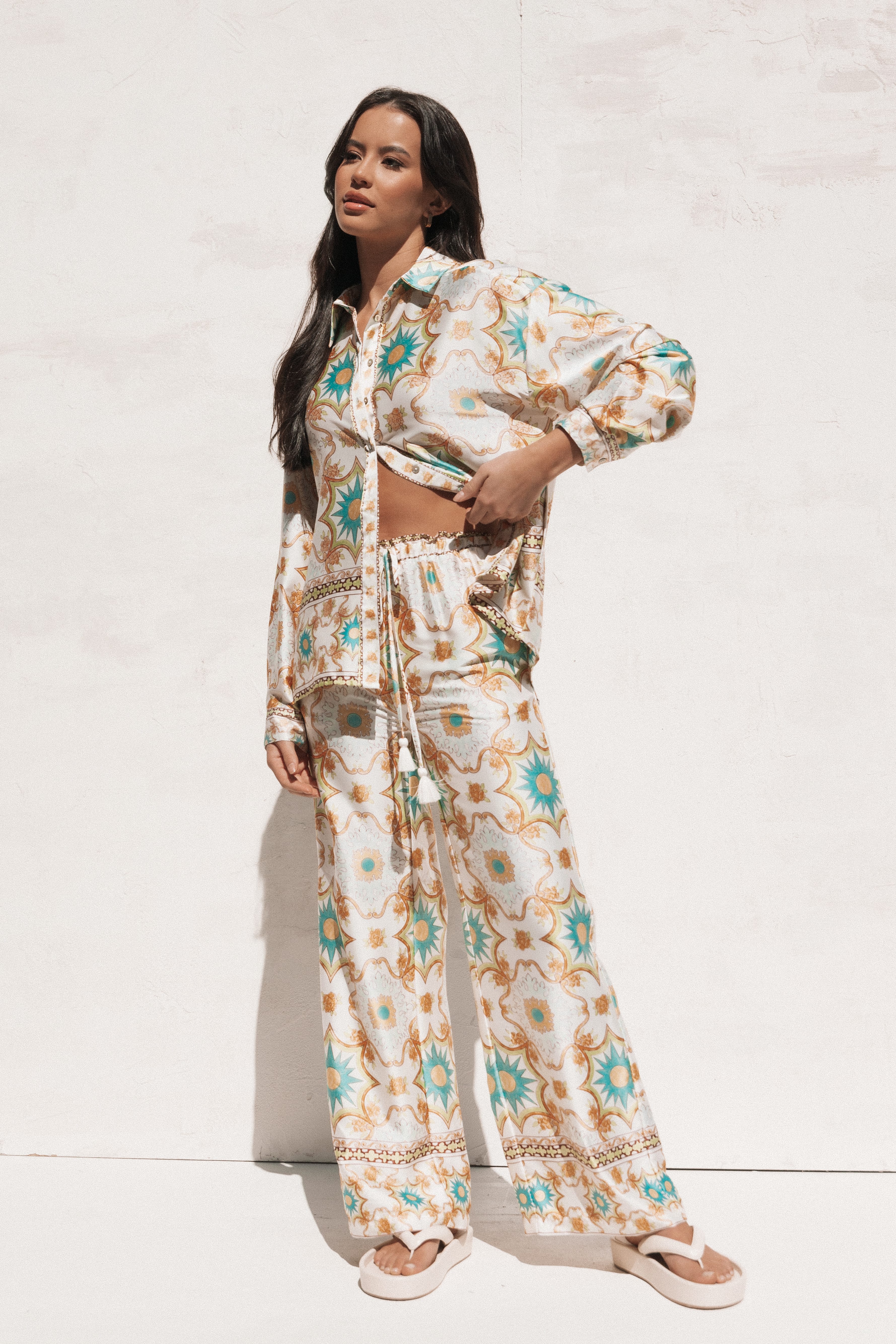 Gretel Pant - White Multi - Image 3