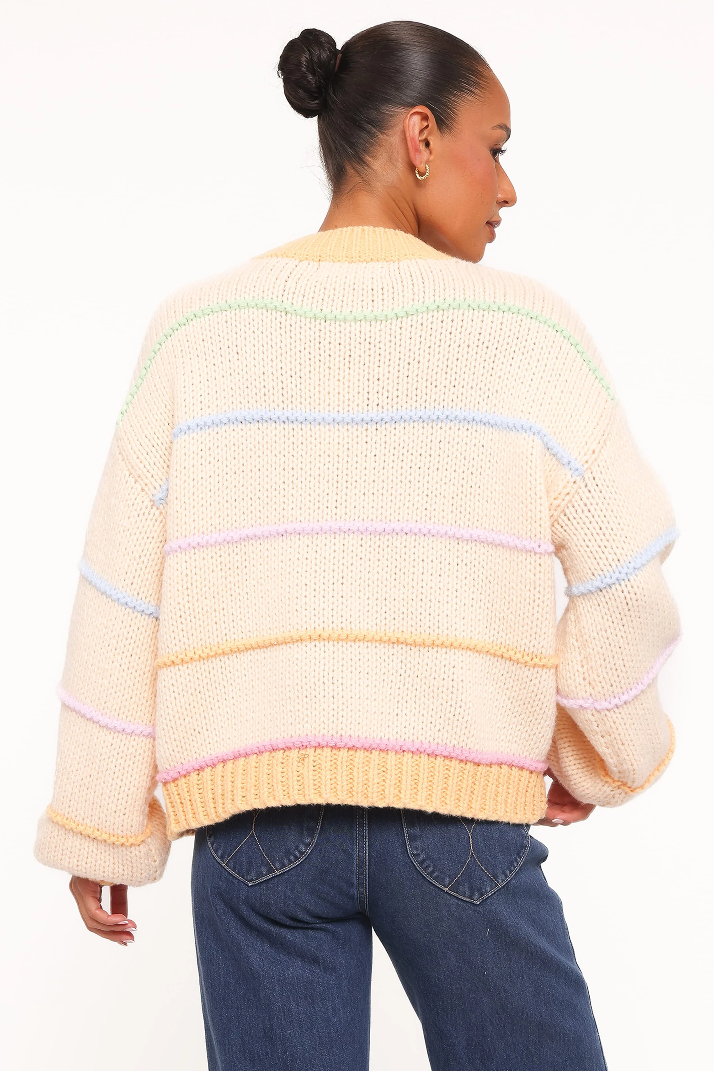 Hamilton Texture Stripe Sweater - Cream Multi - Image 4